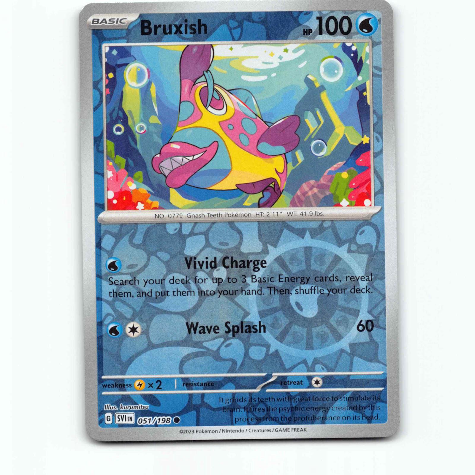Bruxish 51 Reverse Holo Pokémon SVI EN 051/198 Scarlet & Violet Pokemon Kort