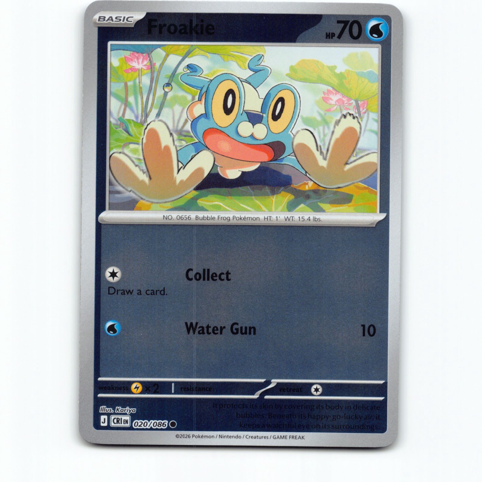 Pokémon Froakie CRI EN 020/086 Reverse Holo Pokemon Kort Chaos Rising Mega Evolu