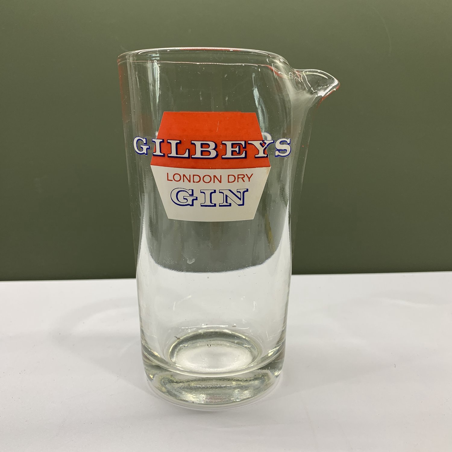 Gilbeys London Dry Gin Liten Kanna Glas Tillbringare Drinkmixer Retro Bar