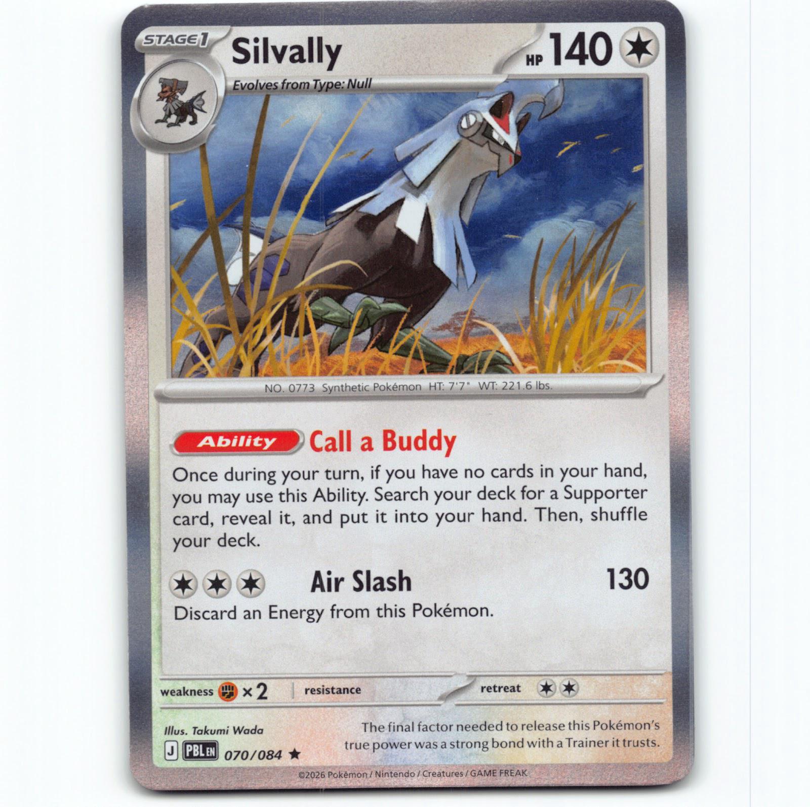 Pokémon Silvally PBL EN 070/084 Holo Pokemon Kort Pitch Black Mega Evolution