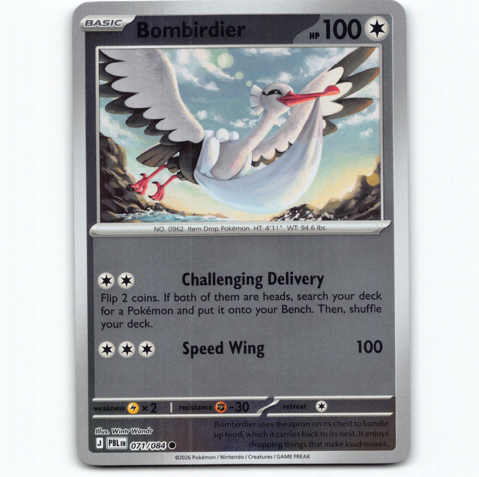 Pokémon Bombirdier PBL EN 071/084 Reverse Holo Pokemon Kort Pitch Black Mega Evo