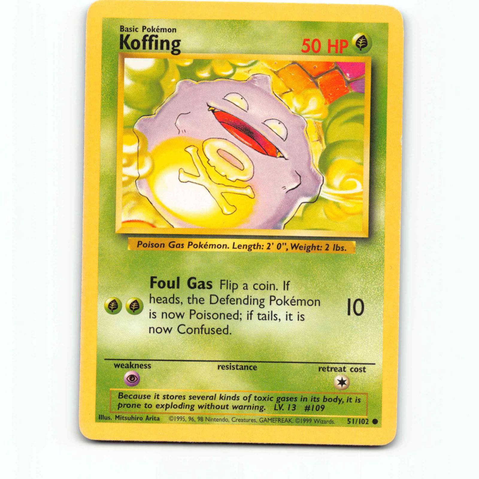 Koffing 51 Pokémon BS EN 51/102 Base Set Pokemon Kort Wizards of The Coast