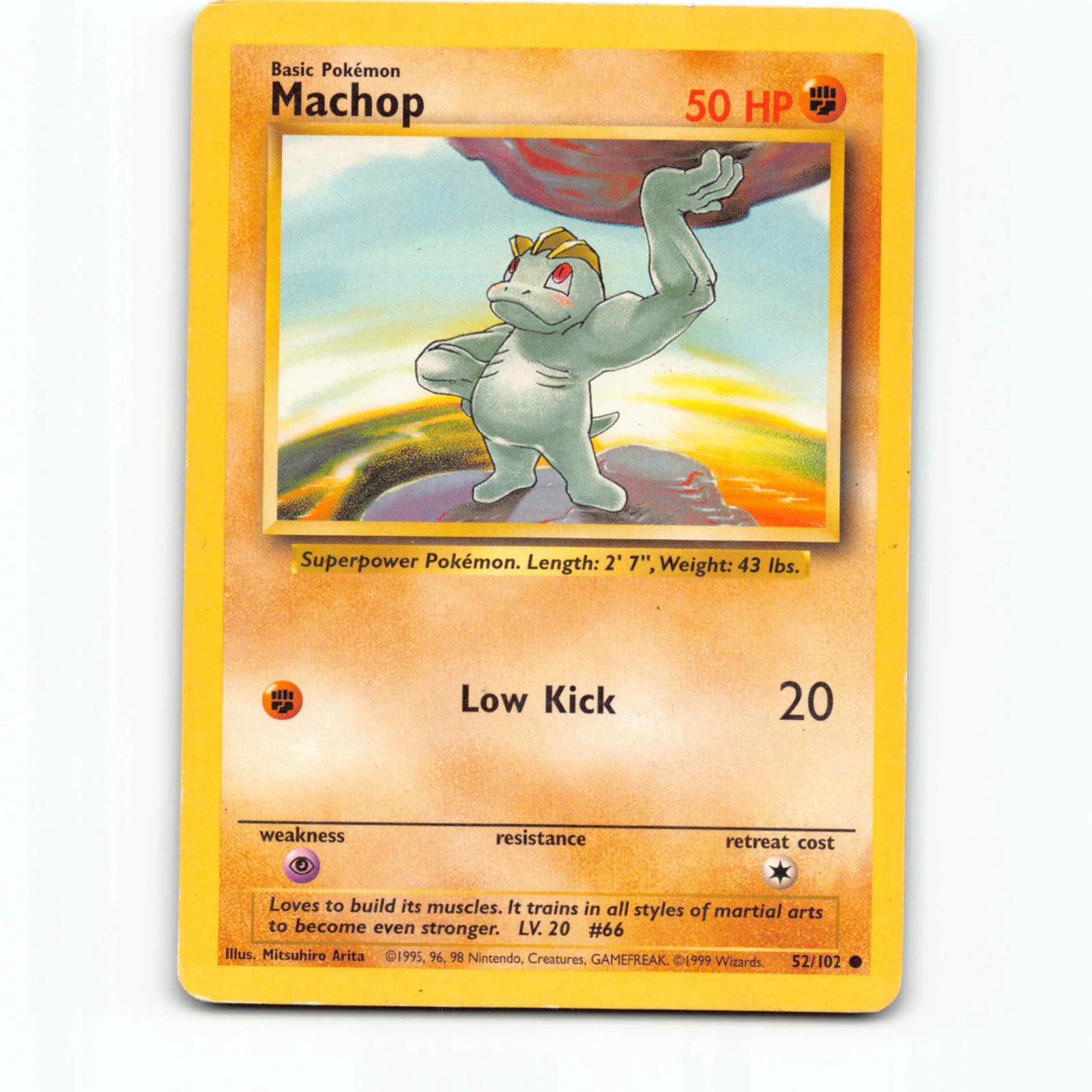 Machop 52 Pokémon BS EN 52/102 Base Set Pokemon Kort Wizards of The Coast