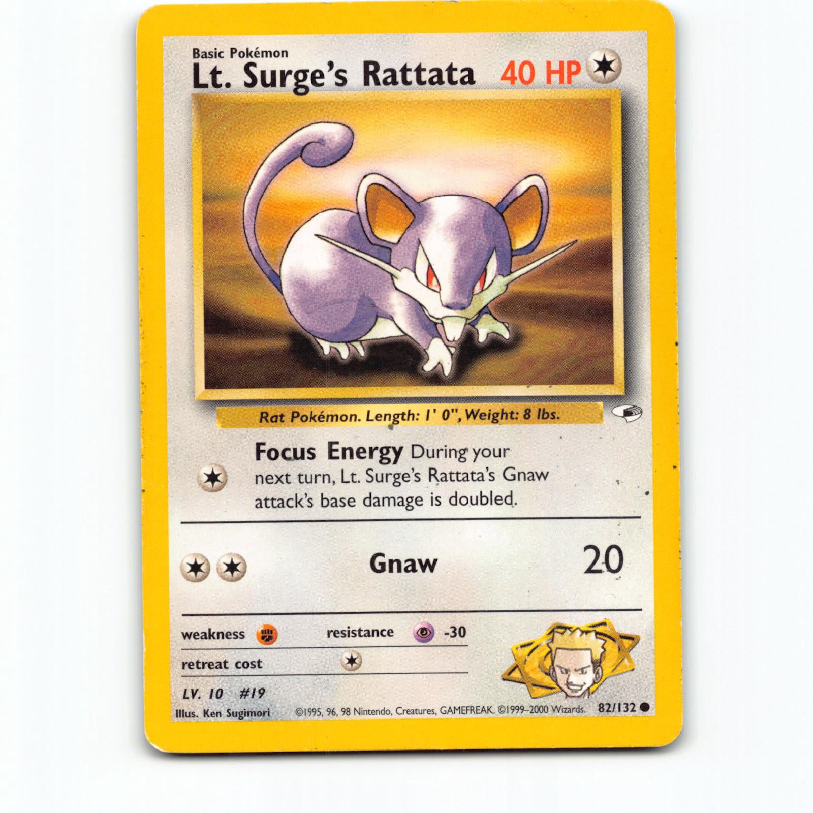 Lt. Surge's Rattata 082/132 Pokémon G1 EN Gym Heroes Pokemon Kort Wizards of The