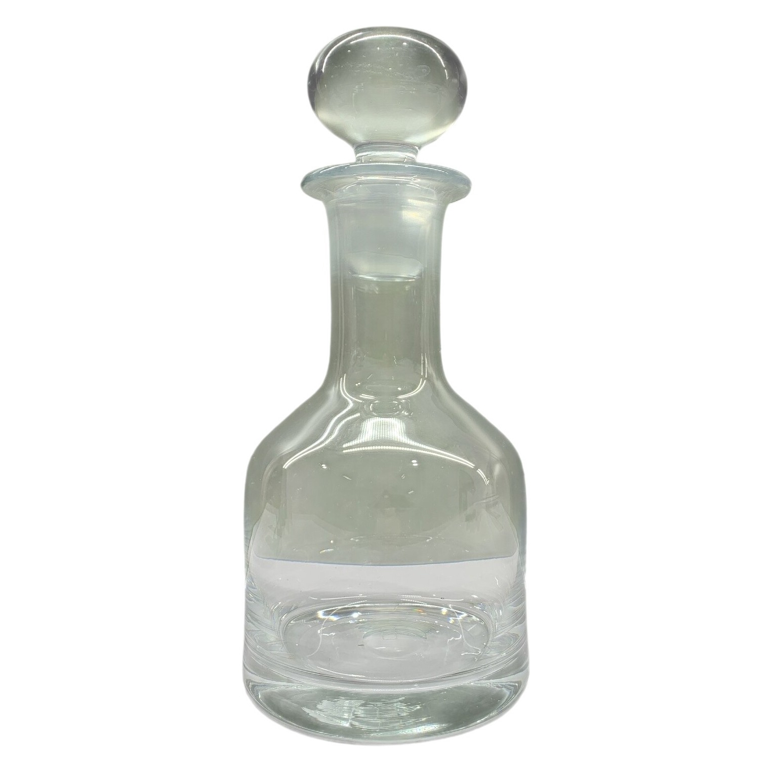 Karaff Glas Klar Rund Propp Dekanter Flaska Bar Vatten Vin Vintage Retro