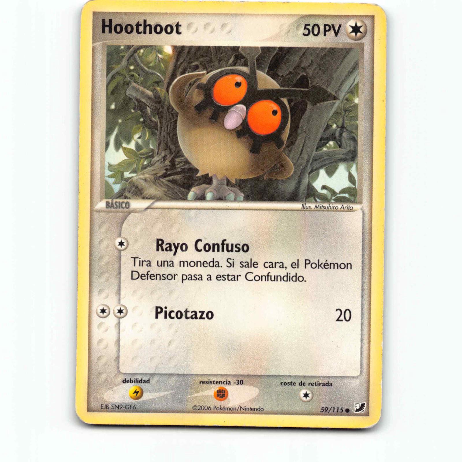 Hoothoot 59 Pokémon UF ES 59/115 Unseen Forces Pokemon Kort EX-Era