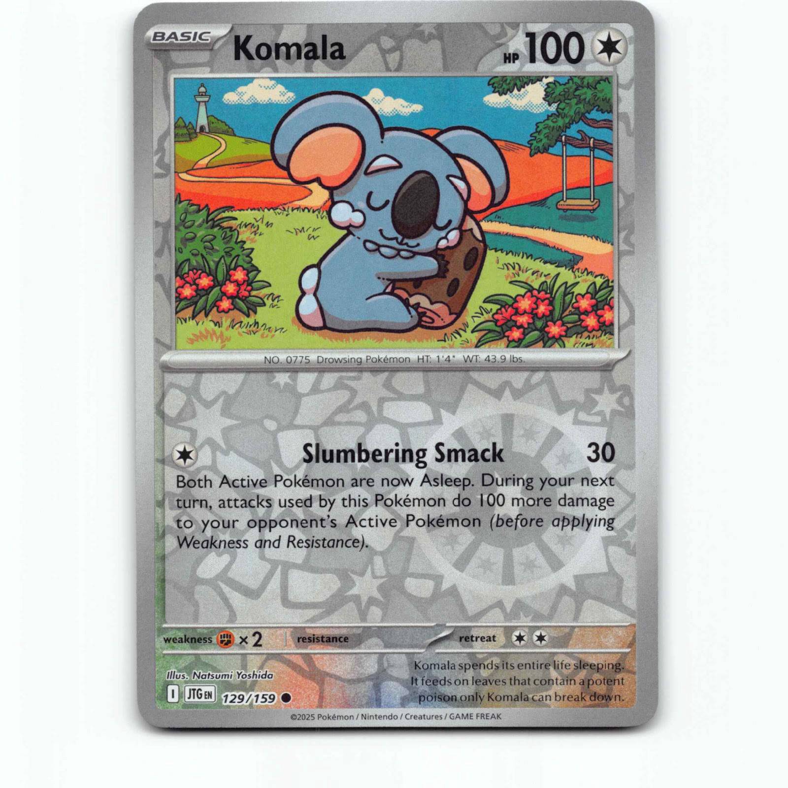 Komala 129/159 Pokémon Reverse Holo JTG EN Journey Together Pokemon Kort Scarlet