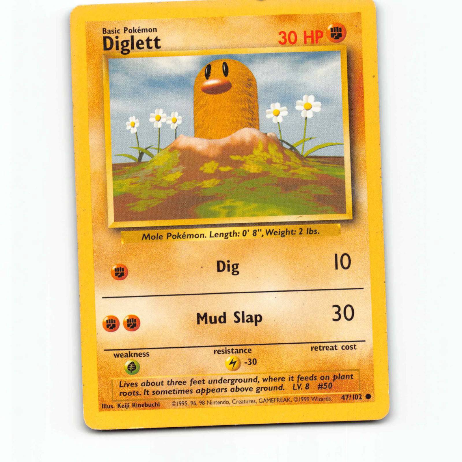 Diglett 47 Pokémon BS EN 47/102 Base Set Pokemon Kort Wizards of The Coast