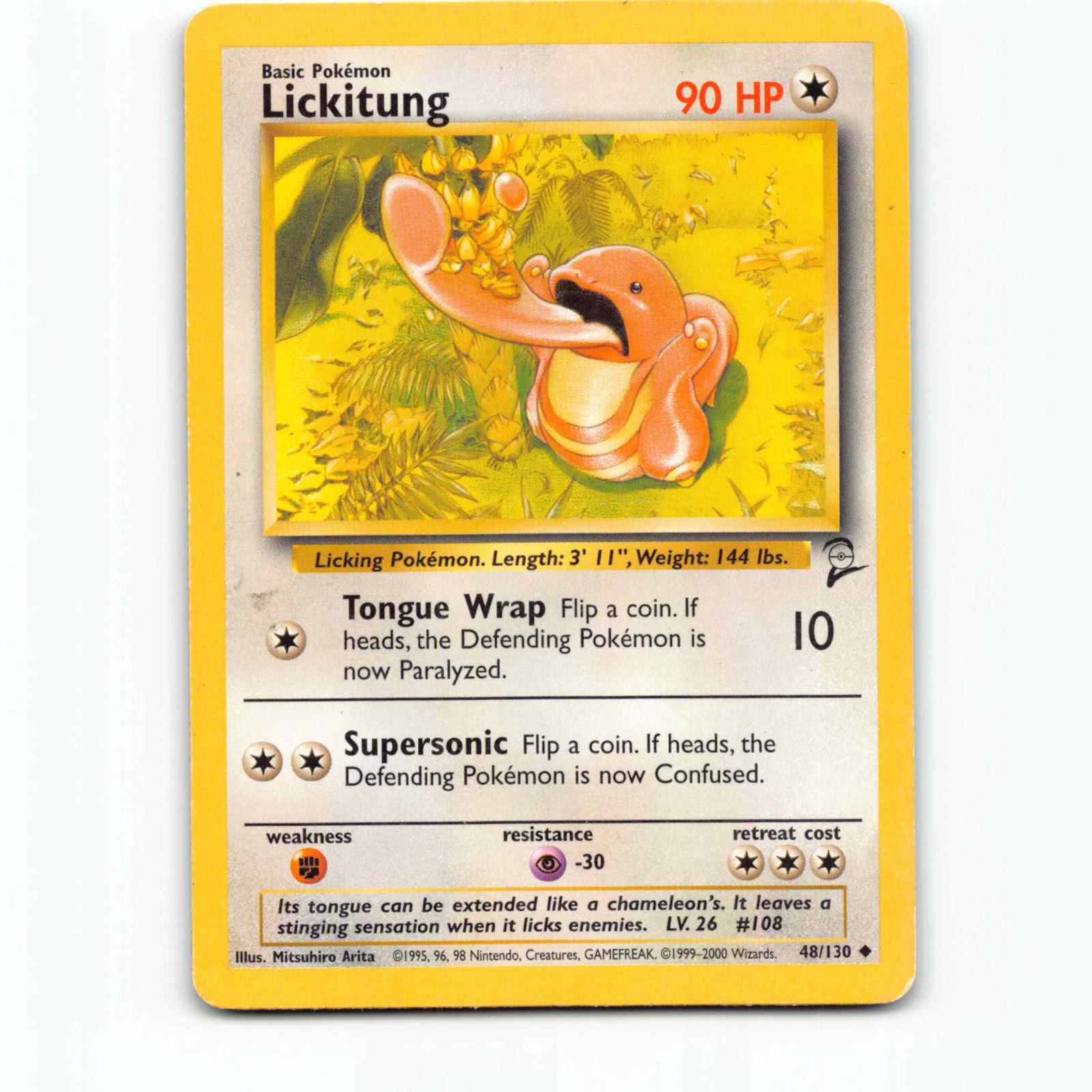 Lickitung 48 Pokémon B2 EN 48/130 Base Set 2 Pokemon Kort Wizards of The Coast