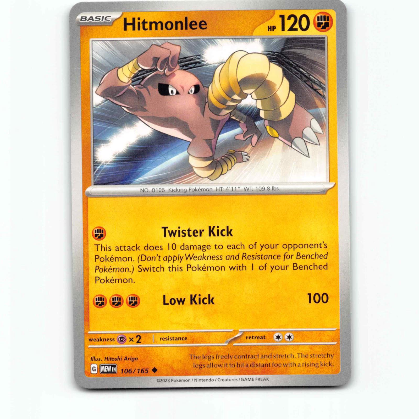 Hitmonlee 106/165 Pokémon MEW EN 151 Pokemon Kort Scarlet & Violet