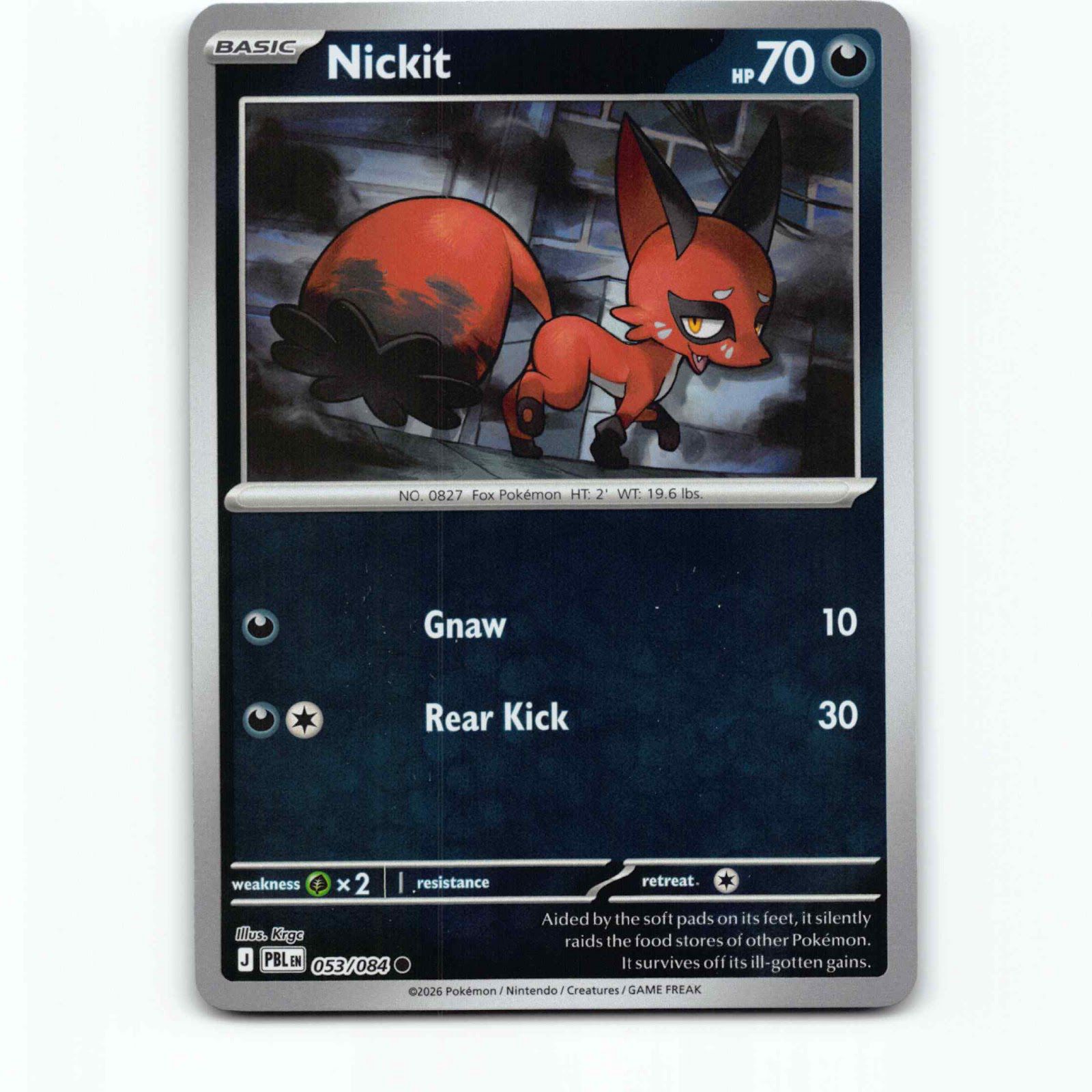 Nickit 053/084 Pokémon Reverse Holo PBL EN Pitch Black Pokemon Kort Mega Evoluti