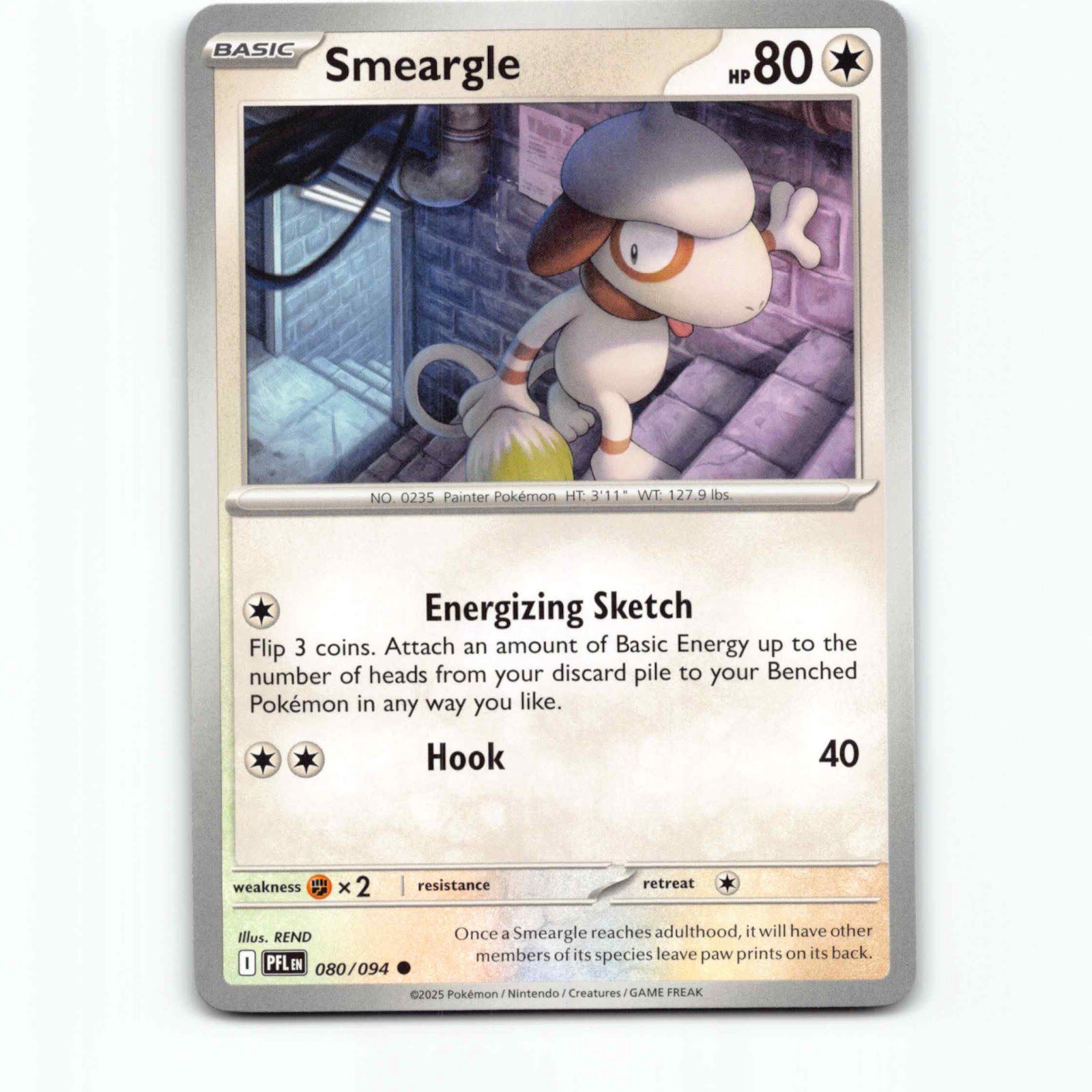 Smeargle 080/094 Pokémon PFL EN Phantasmal Flames Pokemon Kort Mega Evolution