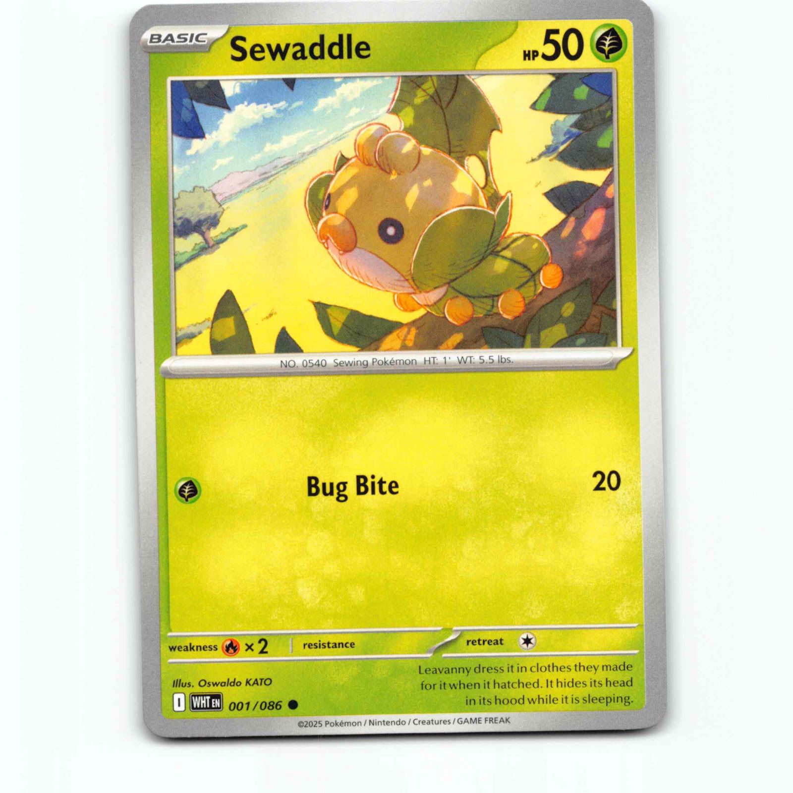 Sewaddle 001/086 Pokémon WHT EN White Flare Pokemon Kort Scarlet & Violet