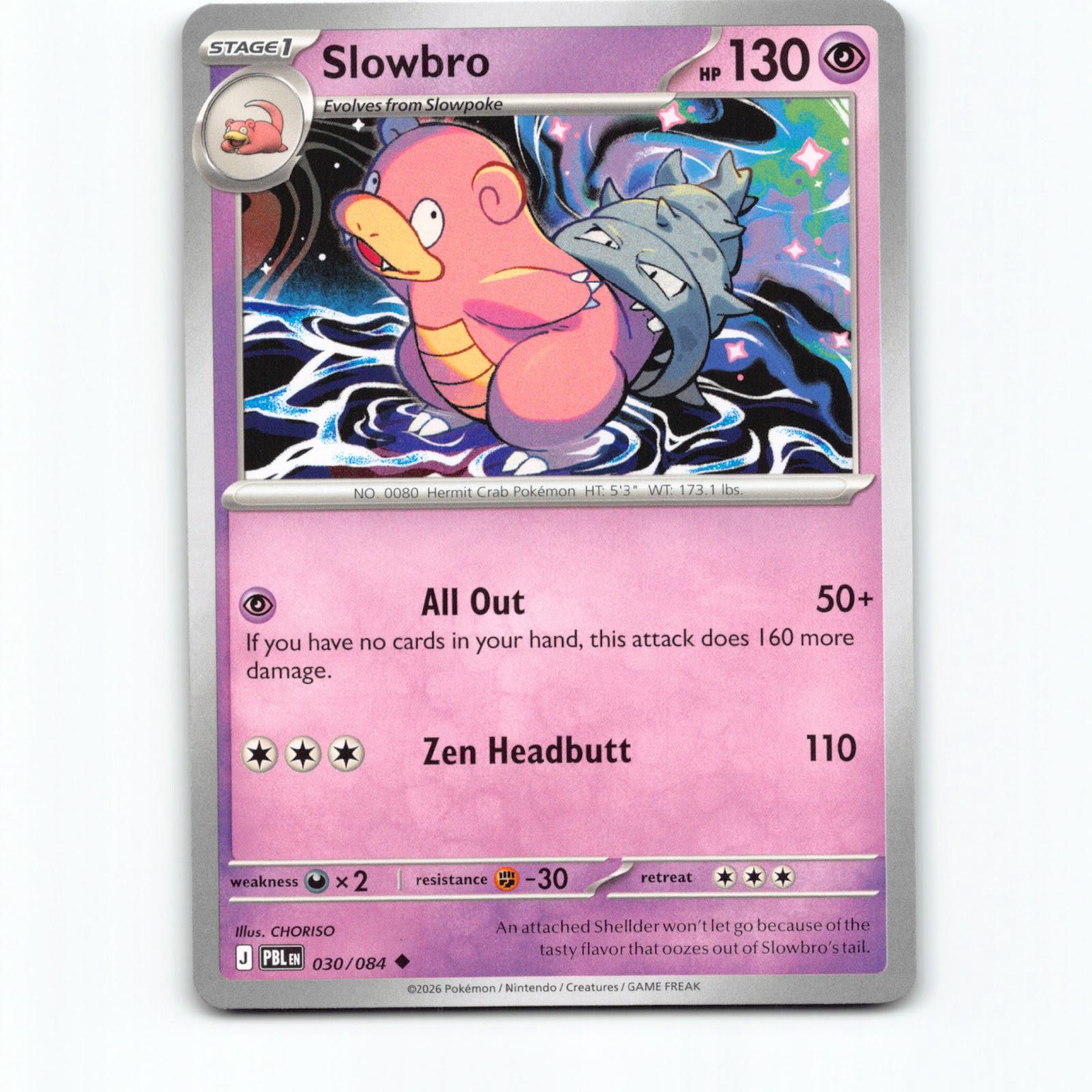 Pokémon Slowbro PBL EN 030/084 Pokemon Kort Pitch Black Mega Evolution