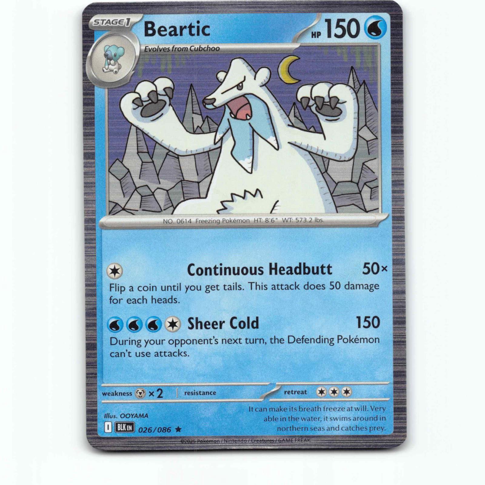Beartic 026/086 Pokémon Holo BLK EN Black Bolt Pokemon Kort Scarlet & Violet