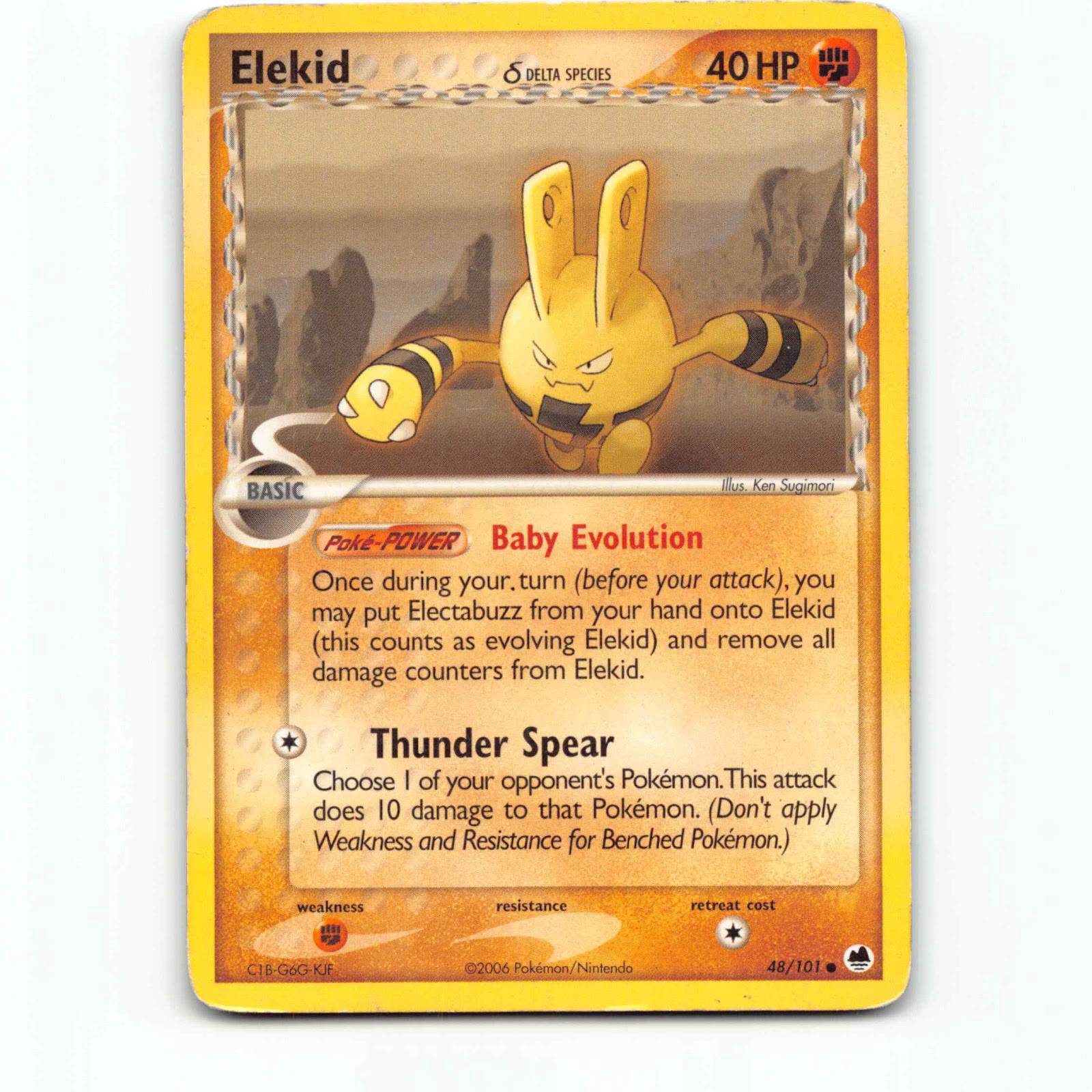 Elekid 48 Pokémon DF EN 48/101 Dragon Frontiers Pokemon Kort EX-Era