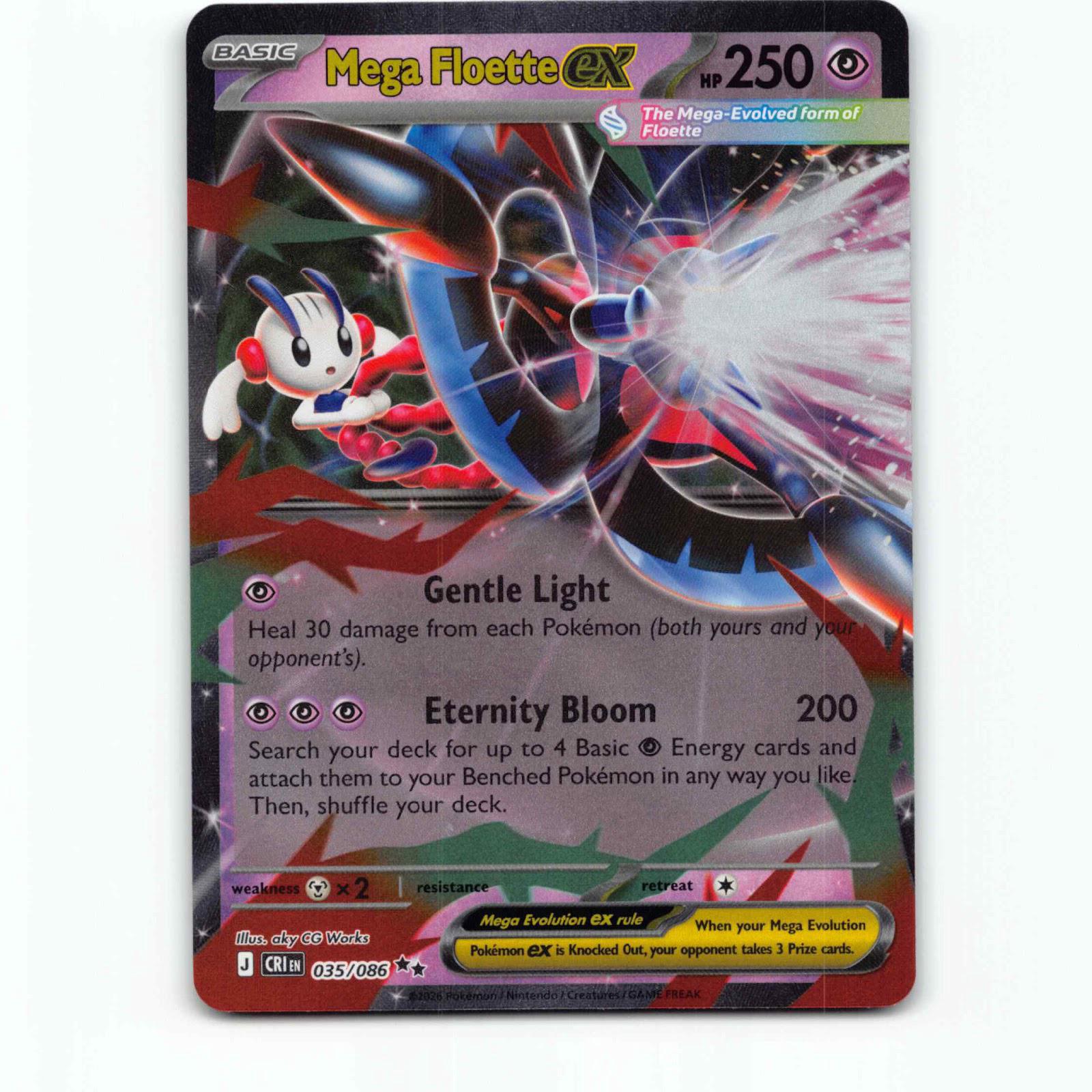Mega Floette ex 035/086 Pokémon CRI EN Chaos Rising Pokemon Kort Mega Evolution