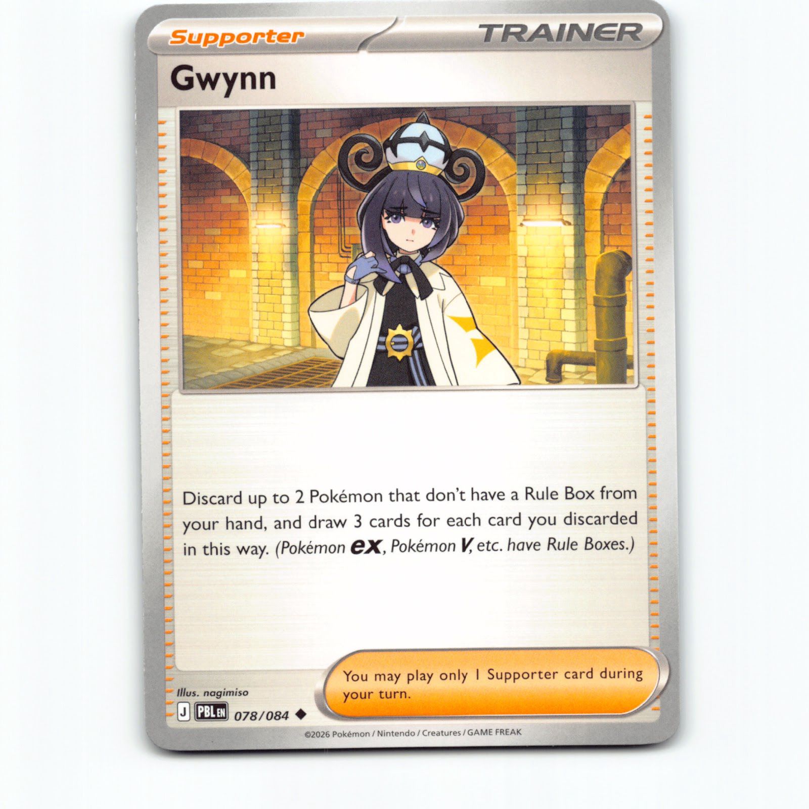 Gwynn 078/084 Pokémon PBL EN Pitch Black Pokemon Kort Mega Evolution