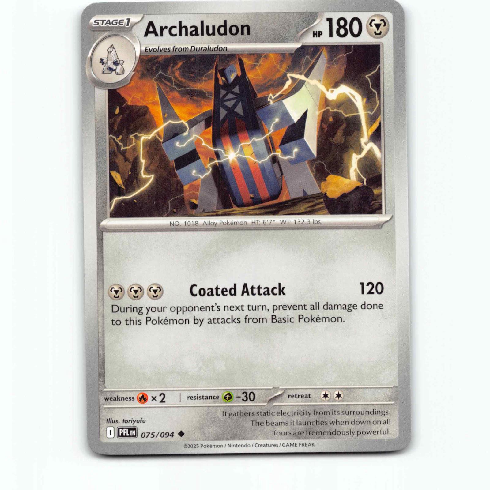 Archaludon 075/094 Pokémon PFL EN Phantasmal Flames Pokemon Kort Mega Evolution
