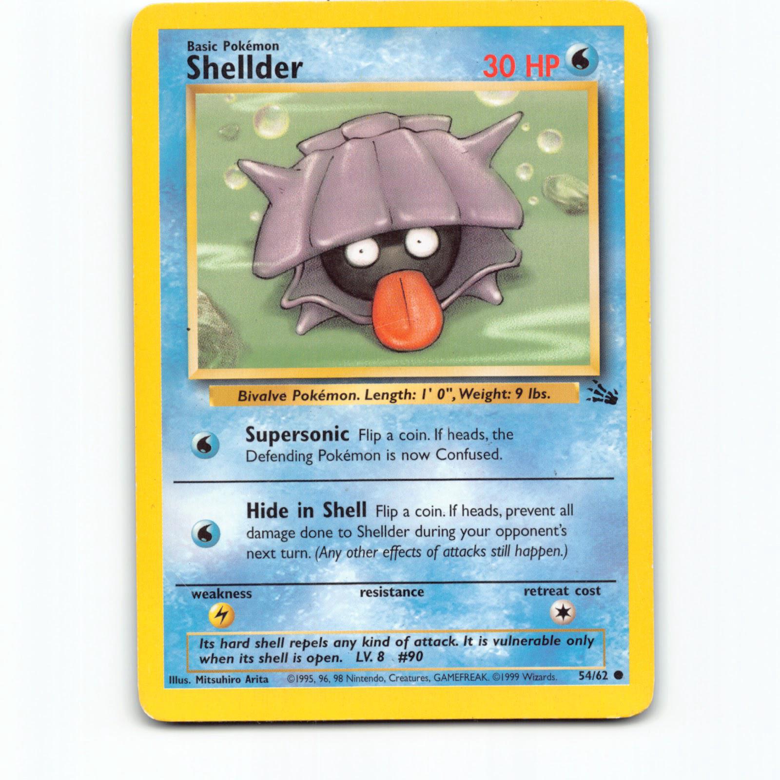 Shellder 054/062 Pokémon FO EN Fossil Pokemon Kort Wizards of The Coast