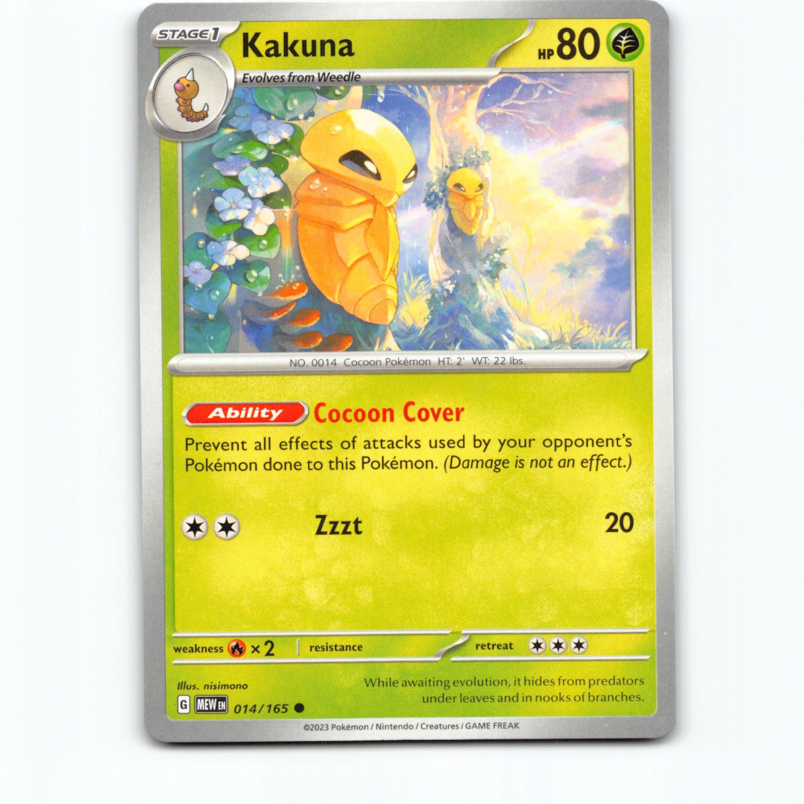 Kakuna 014/165 Pokémon MEW EN Scarlet & Violet 151 Pokemon Kort Scarlet & Violet