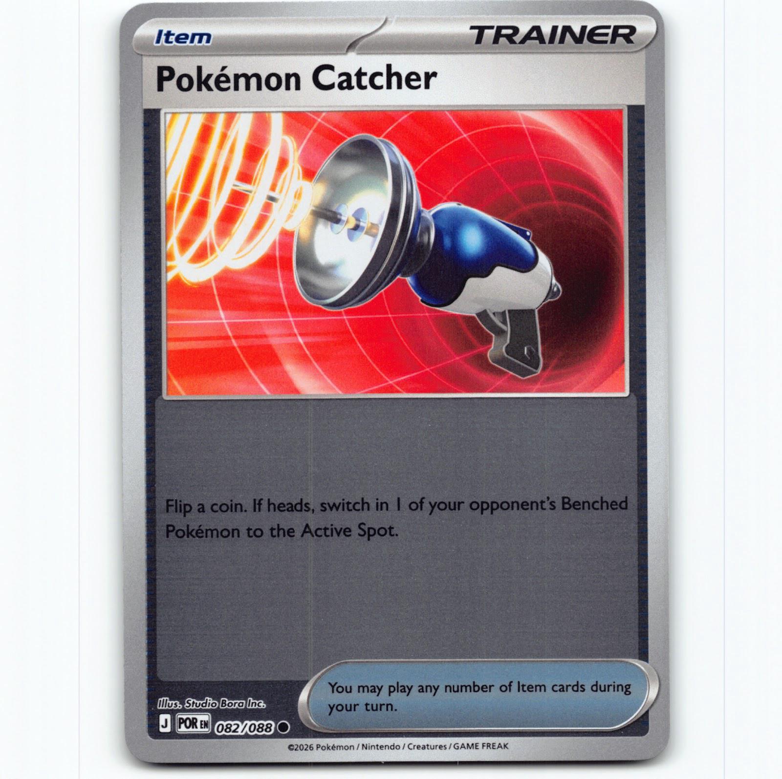 Pokémon Catcher POR EN 082/088 Reverse Holo Pokemon Kort Perfect Order Mega Evol