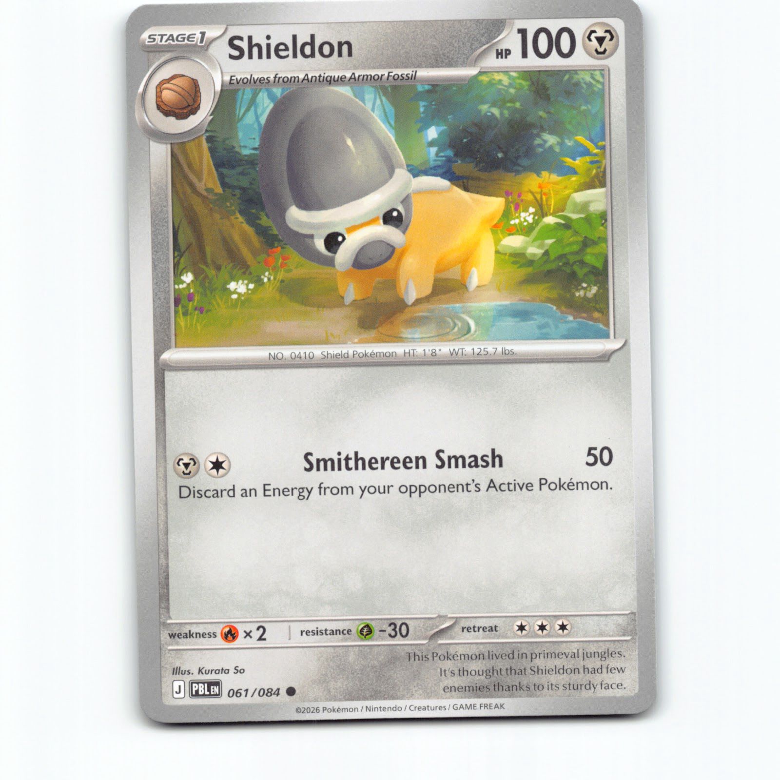 Pokémon Shieldon PBL EN 061/084 Pokemon Kort Pitch Black Mega Evolution