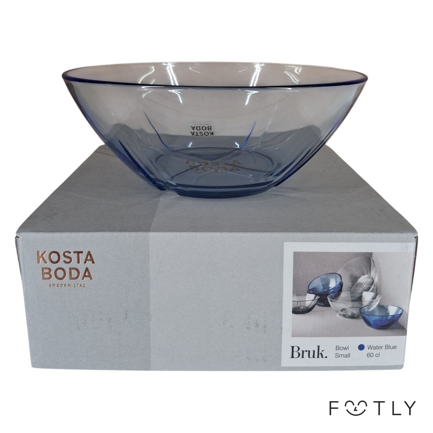 Kosta Boda Bruk Skål Small 60cl Water Blue Glas Design Anna Ehrner Sweden