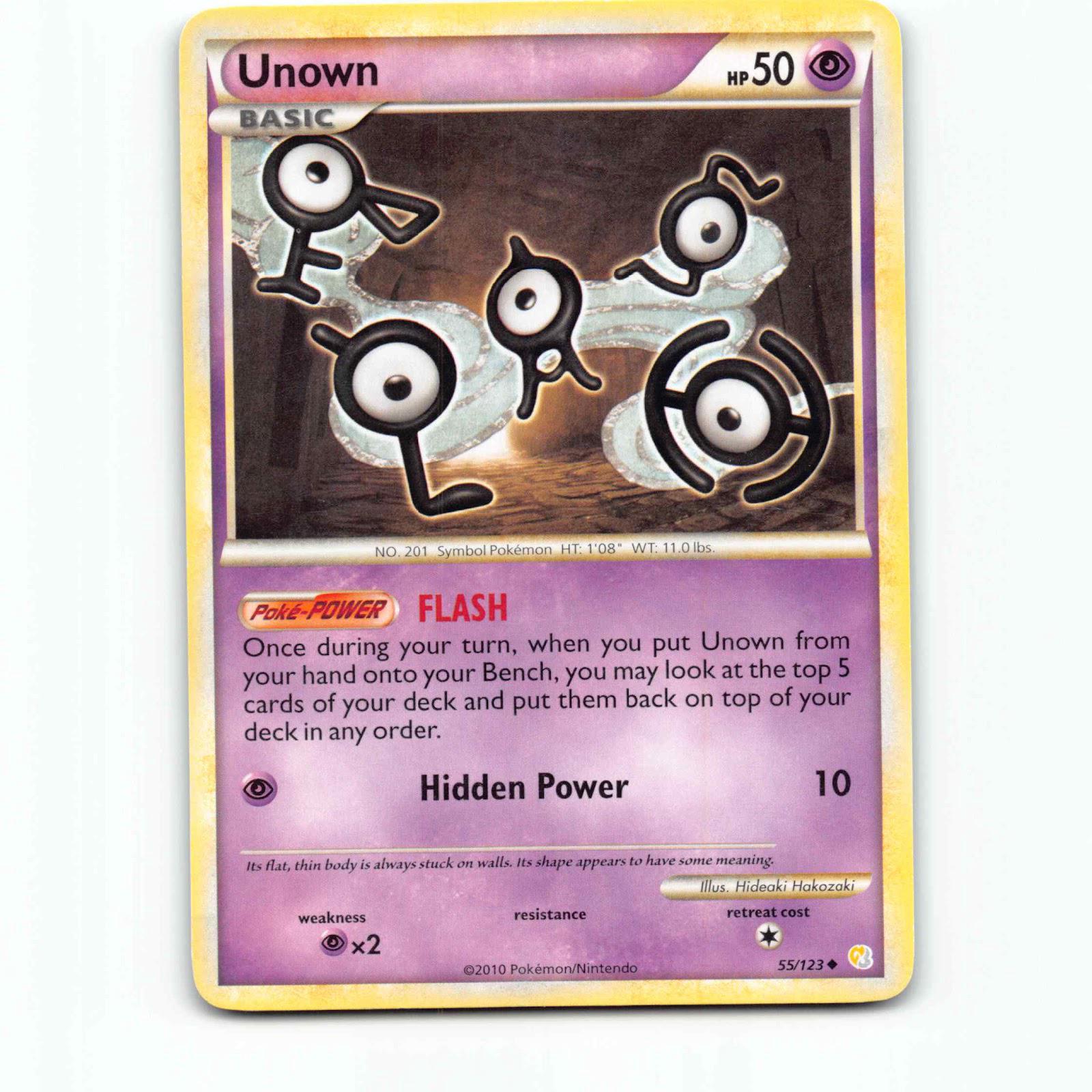 Unown 55 Pokémon HS EN 55/123 HeartGold & SoulSilver Pokemon Kort