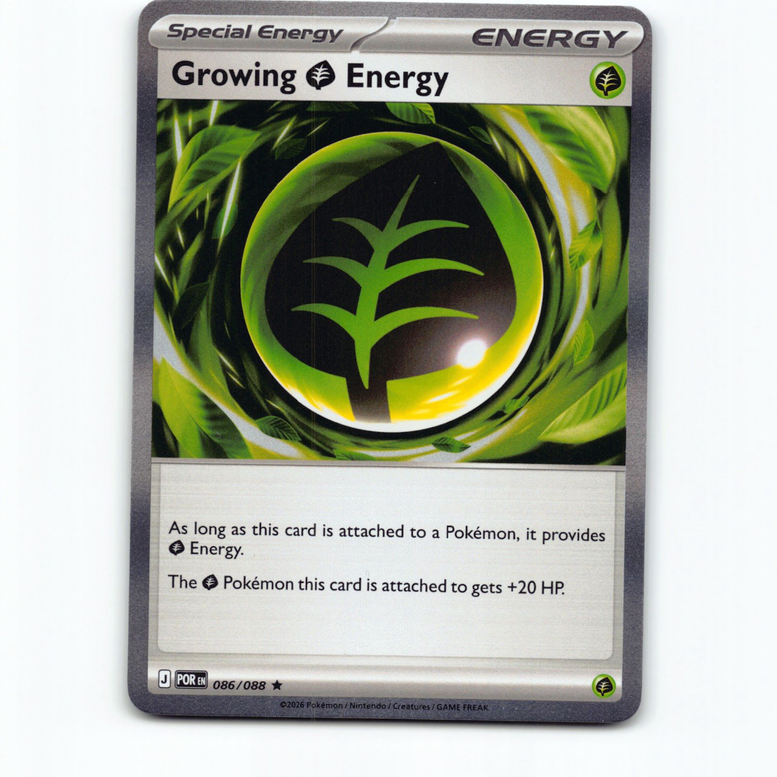 Growing Grass Energy 086/088 Pokémon Holo POR EN Perfect Order Pokemon Kort Mega