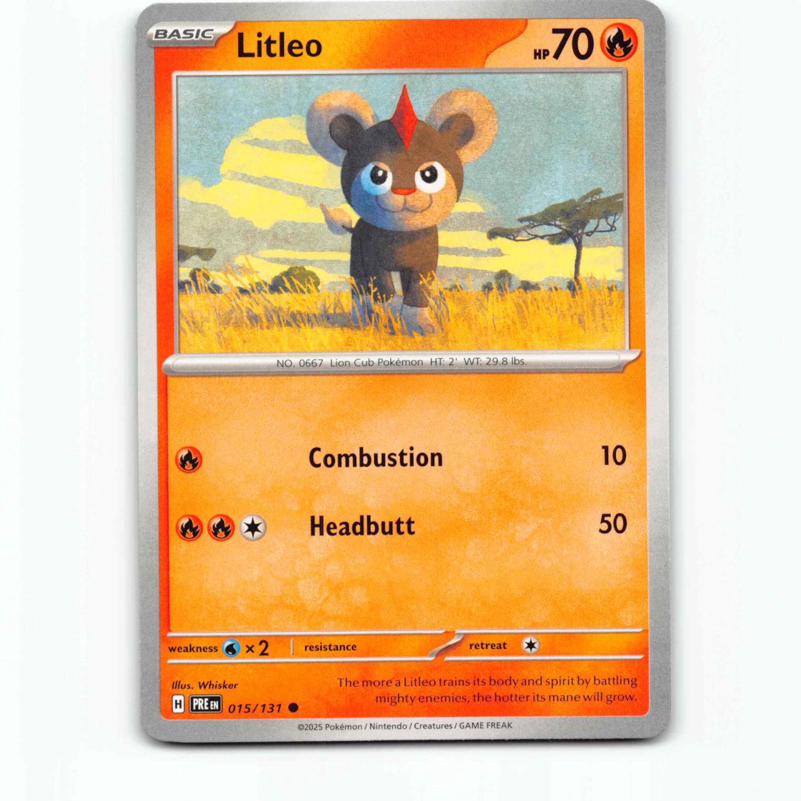 Litleo 015/131 Pokémon PRE EN Prismatic Evolutions Pokemon Kort Scarlet & Violet