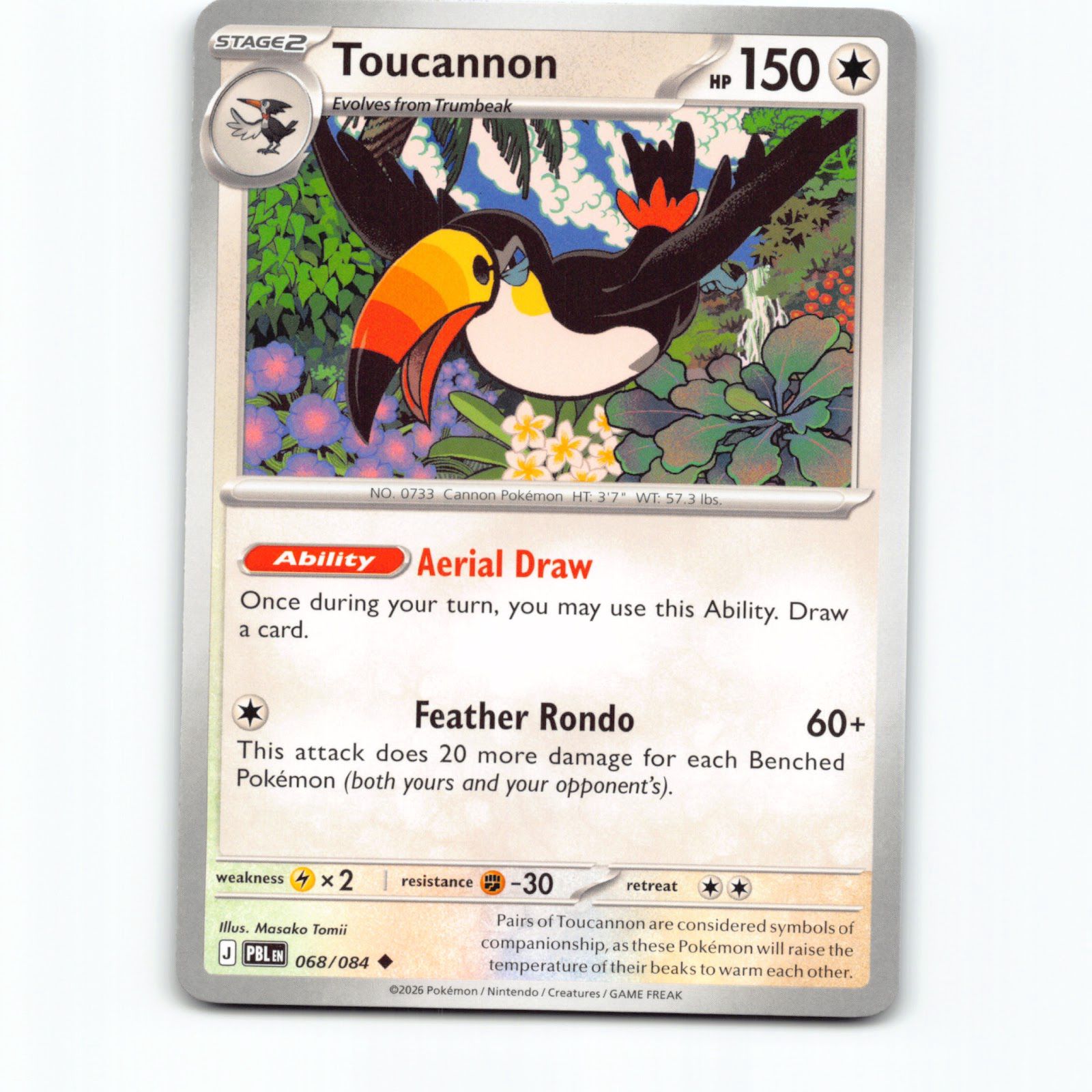 Toucannon 068/084 Pokémon PBL EN Pitch Black Pokemon Kort Mega Evolution