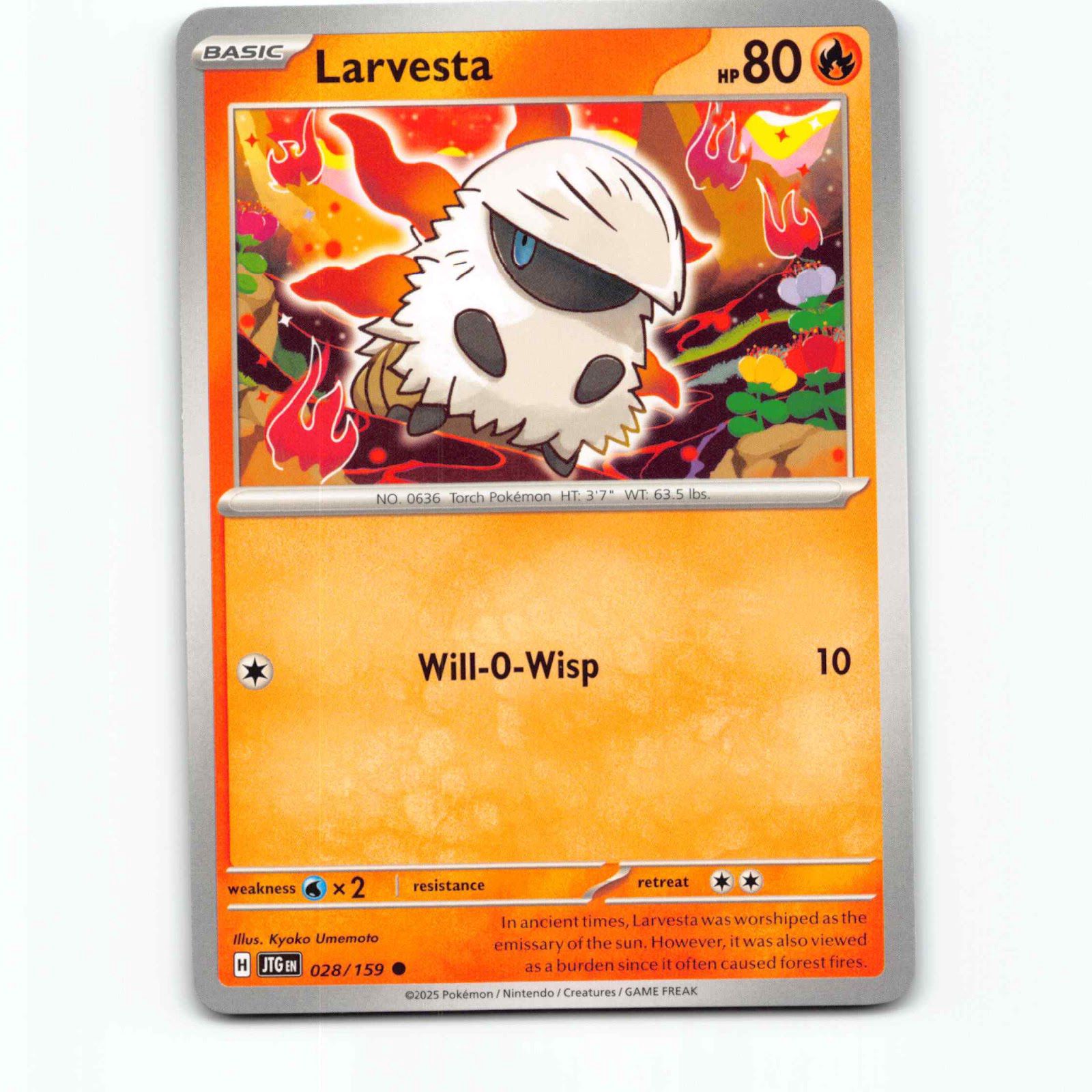 Larvesta 028/159 Pokémon JTG EN Journey Together Pokemon Kort Scarlet & Violet