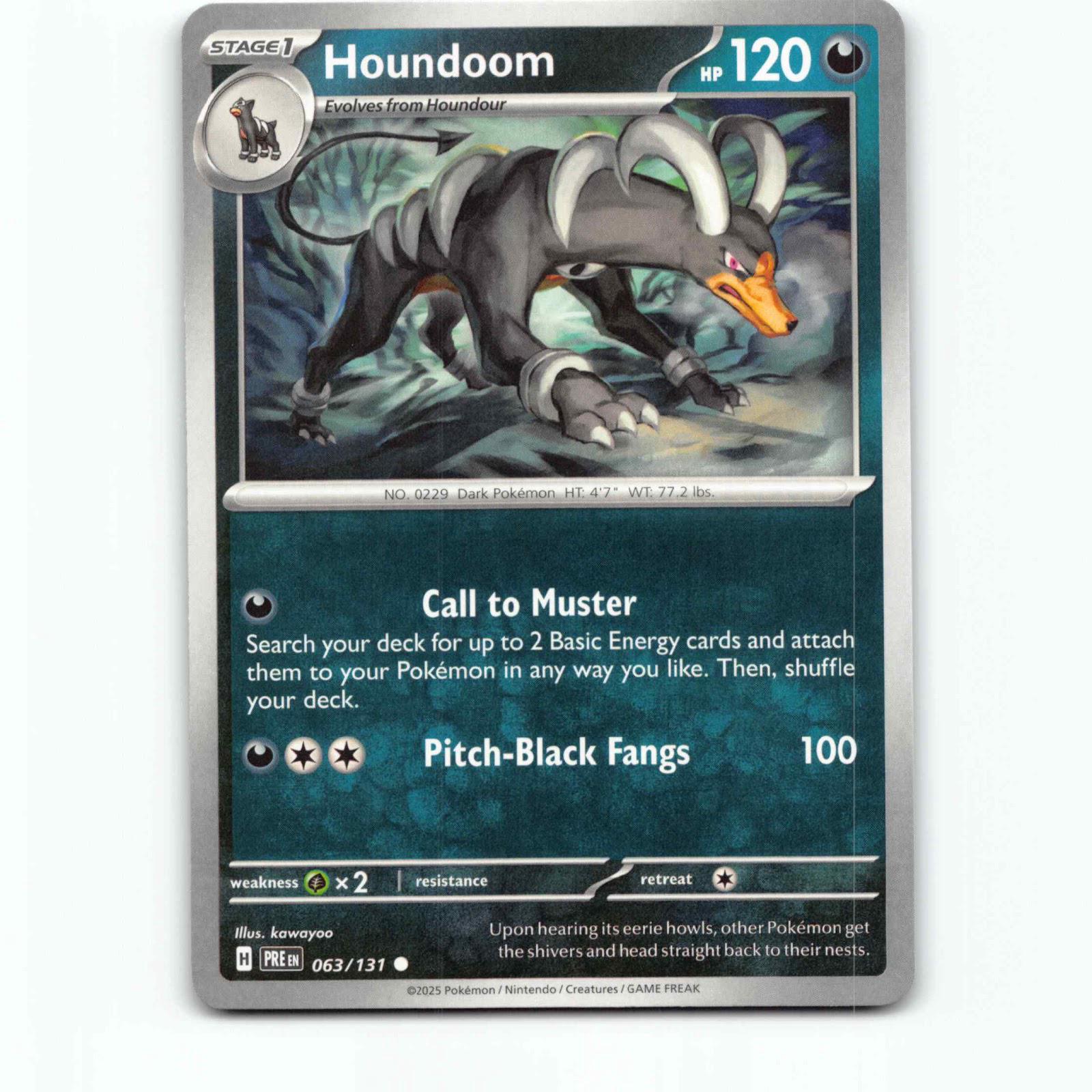 Houndoom 063/131 Pokémon PRE EN Prismatic Evolutions Pokemon Kort Scarlet & Viol
