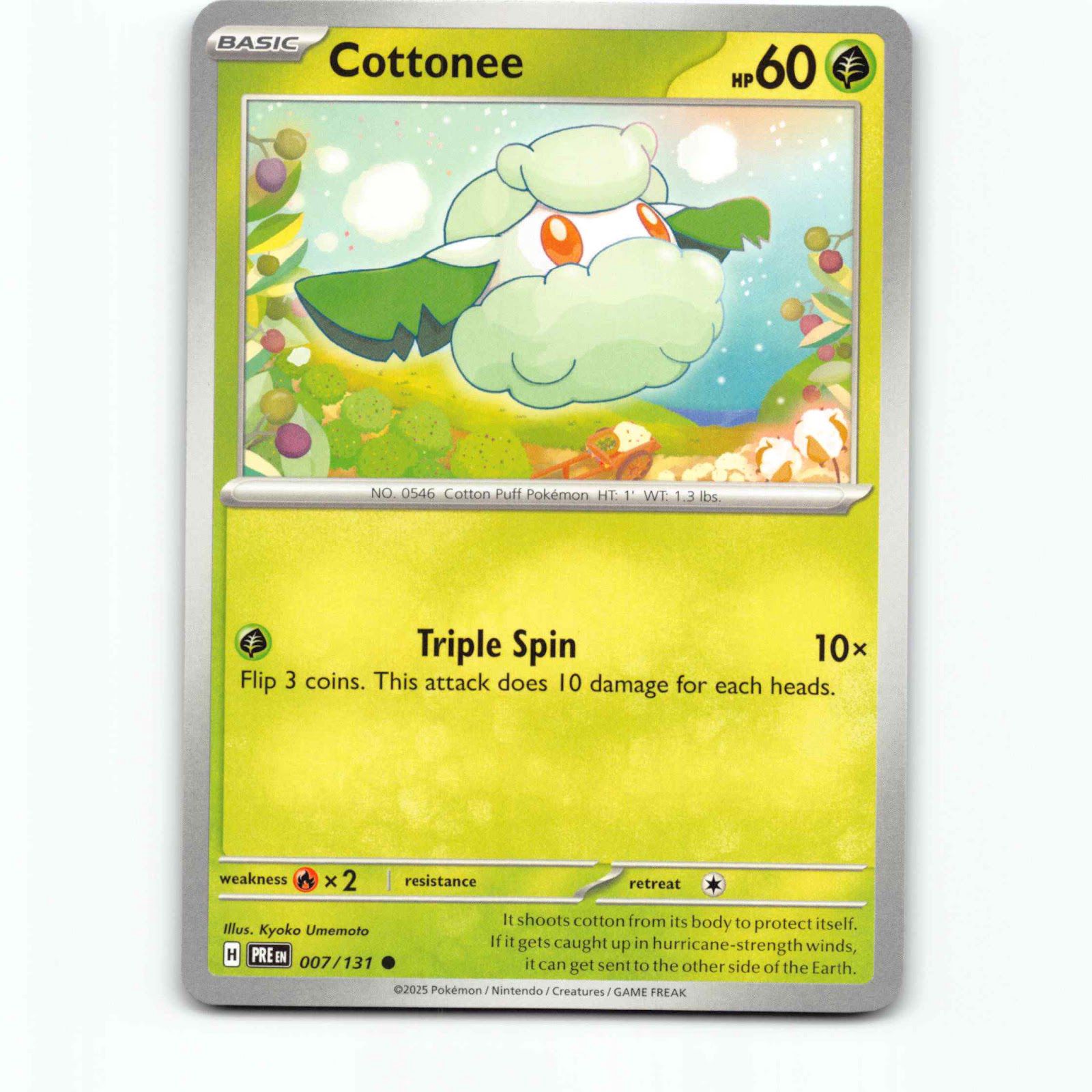 Cottonee 007/131 Pokémon PRE EN Prismatic Evolutions Pokemon Kort Scarlet & Viol