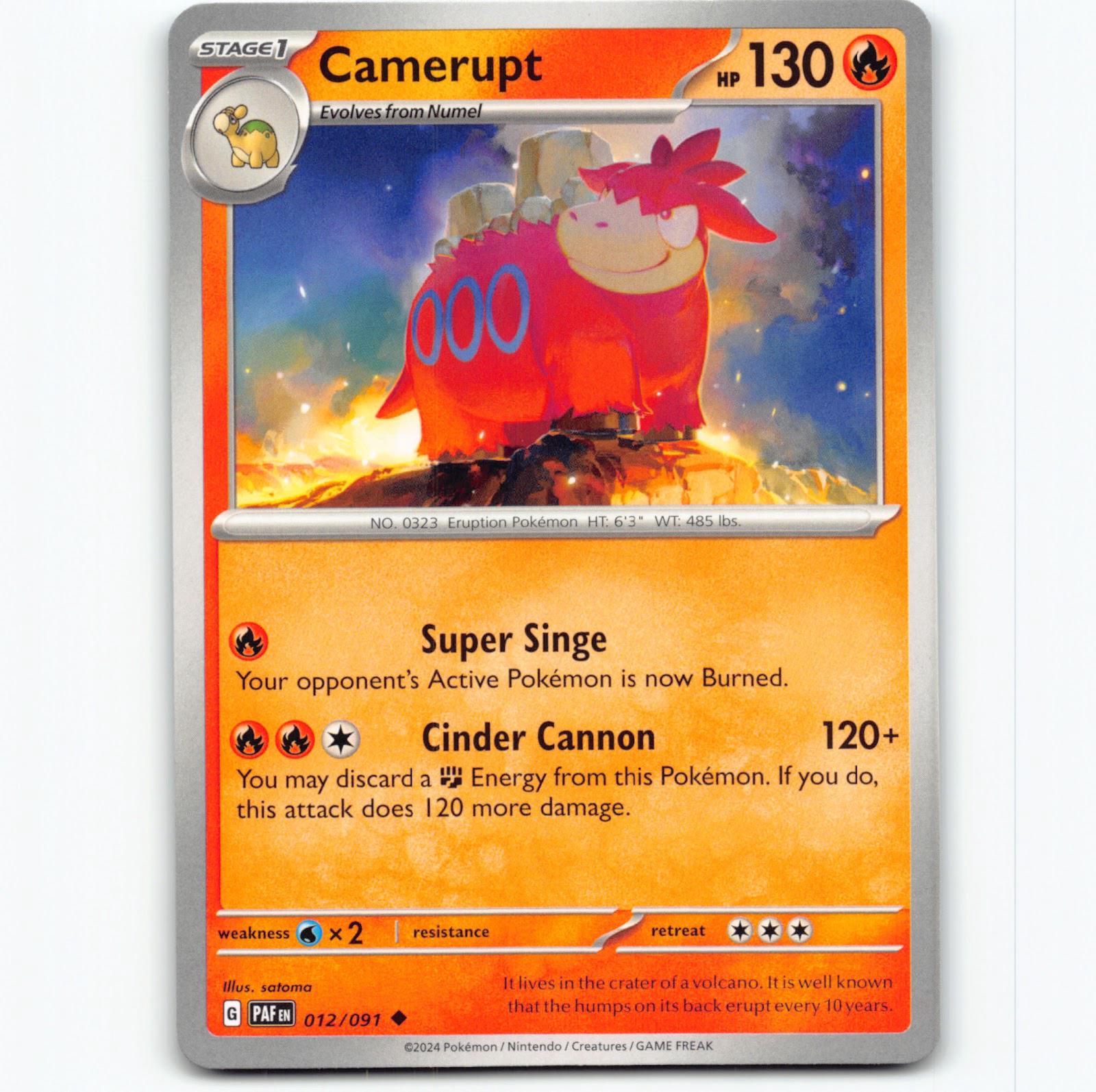 Pokémon Camerupt PAF EN 012/091 Pokemon Kort Paldean Fates Scarlet & Violet