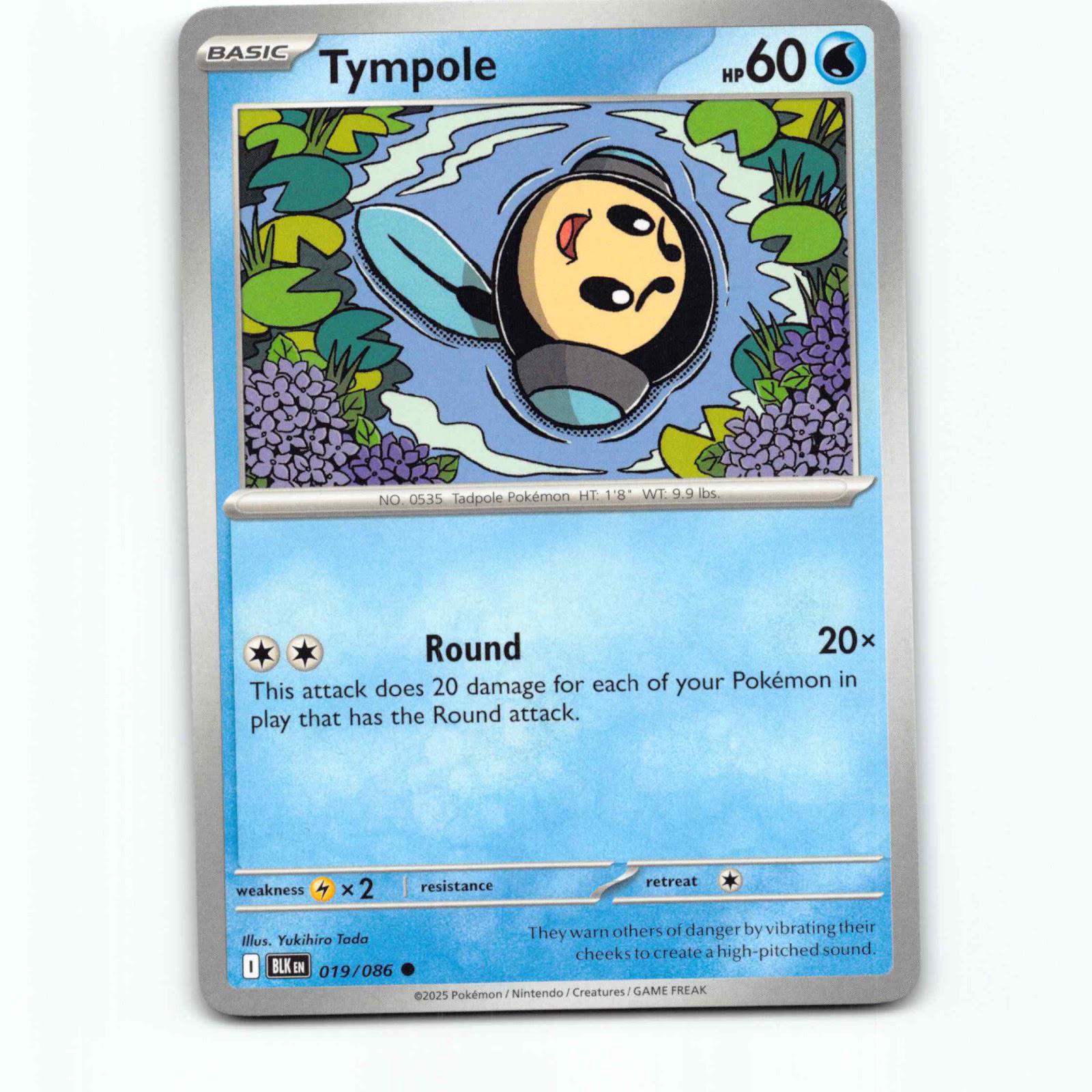 Tympole 019/086 Pokémon BLK EN Black Bolt Pokemon Kort Scarlet & Violet