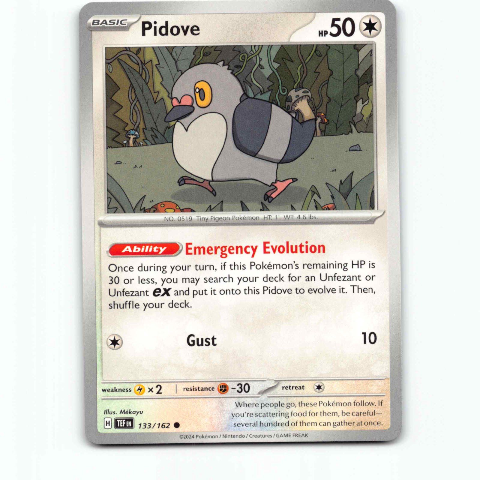 Pidove 133 Pokémon TEF EN 133/162 Temporal Forces Pokemon Kort Scarlet & Violet