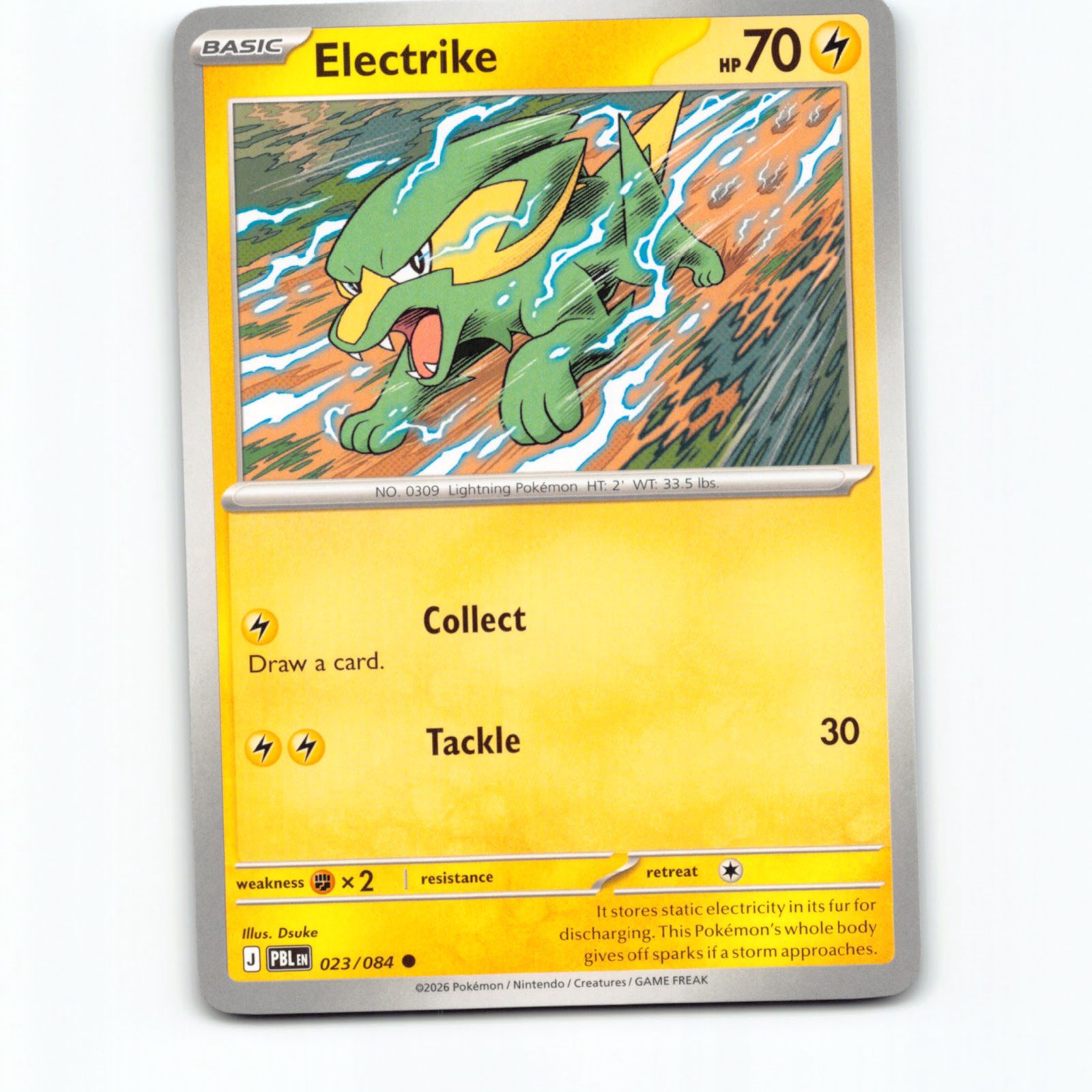 Pokémon Electrike PBL EN 023/084 Pokemon Kort Pitch Black Mega Evolution