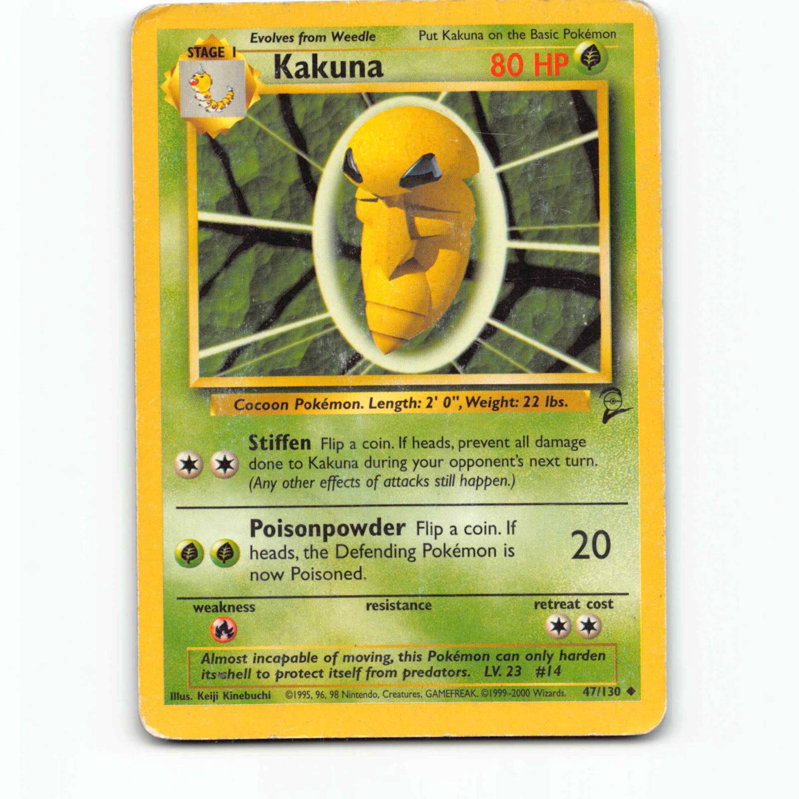 Kakuna 47 Pokémon B2 EN 47/130 Base Set 2 Pokemon Kort Wizards of The Coast