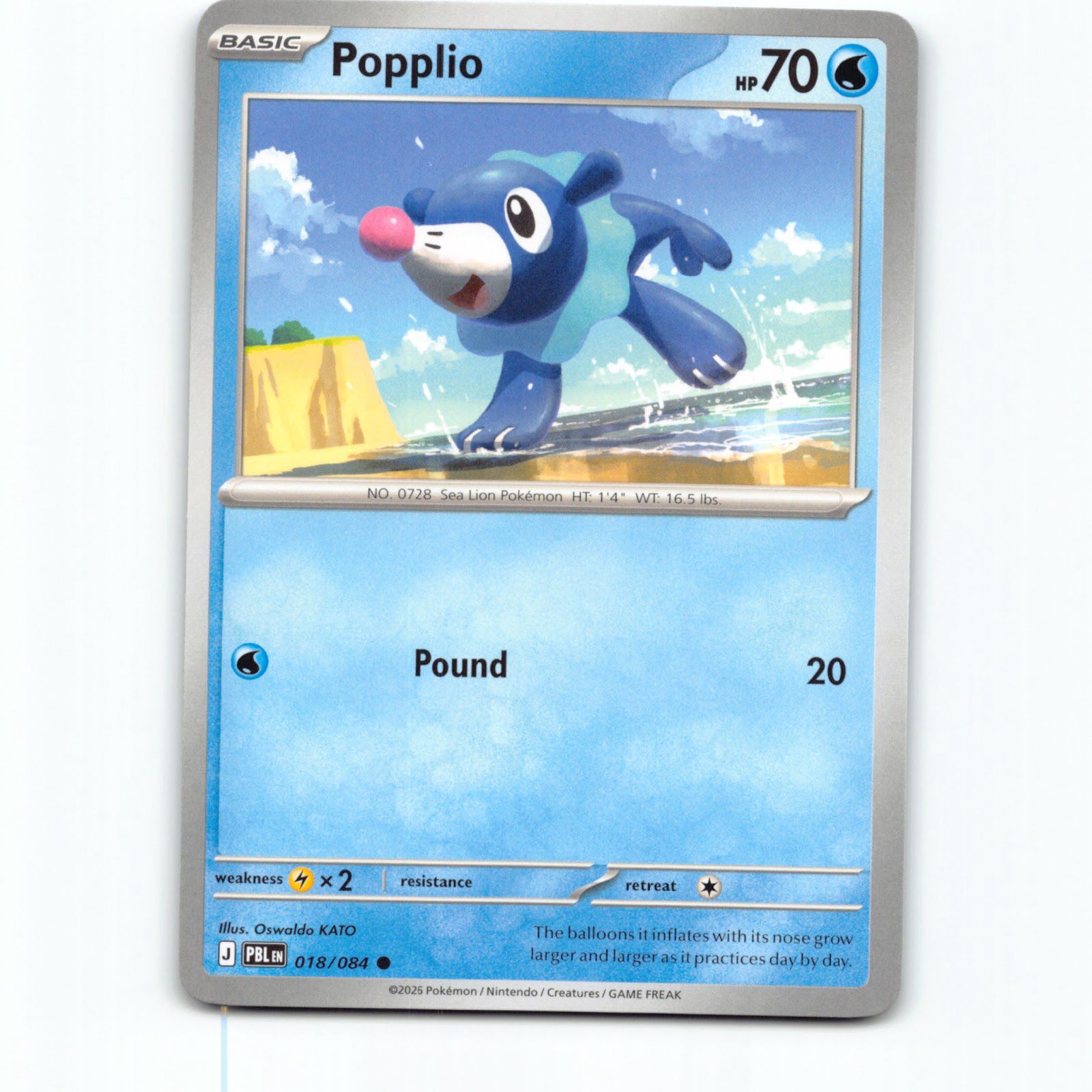 Pokémon Popplio PBL EN 018/084 Pokemon Kort Pitch Black Mega Evolution