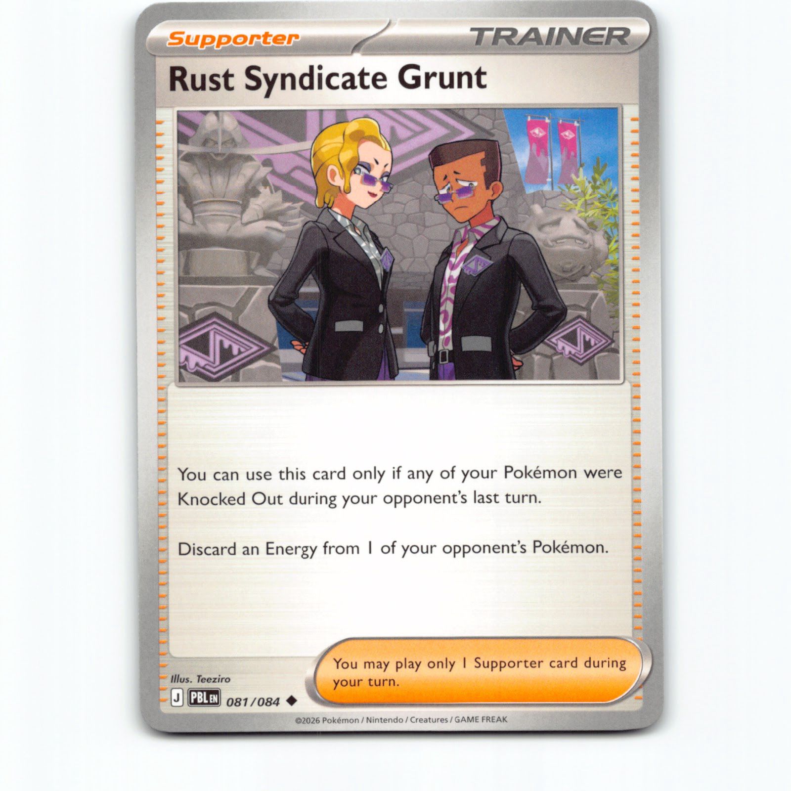 Pokémon Rust Syndicate Grunt PBL EN 081/084 Pokemon Kort Pitch Black Mega Evolut