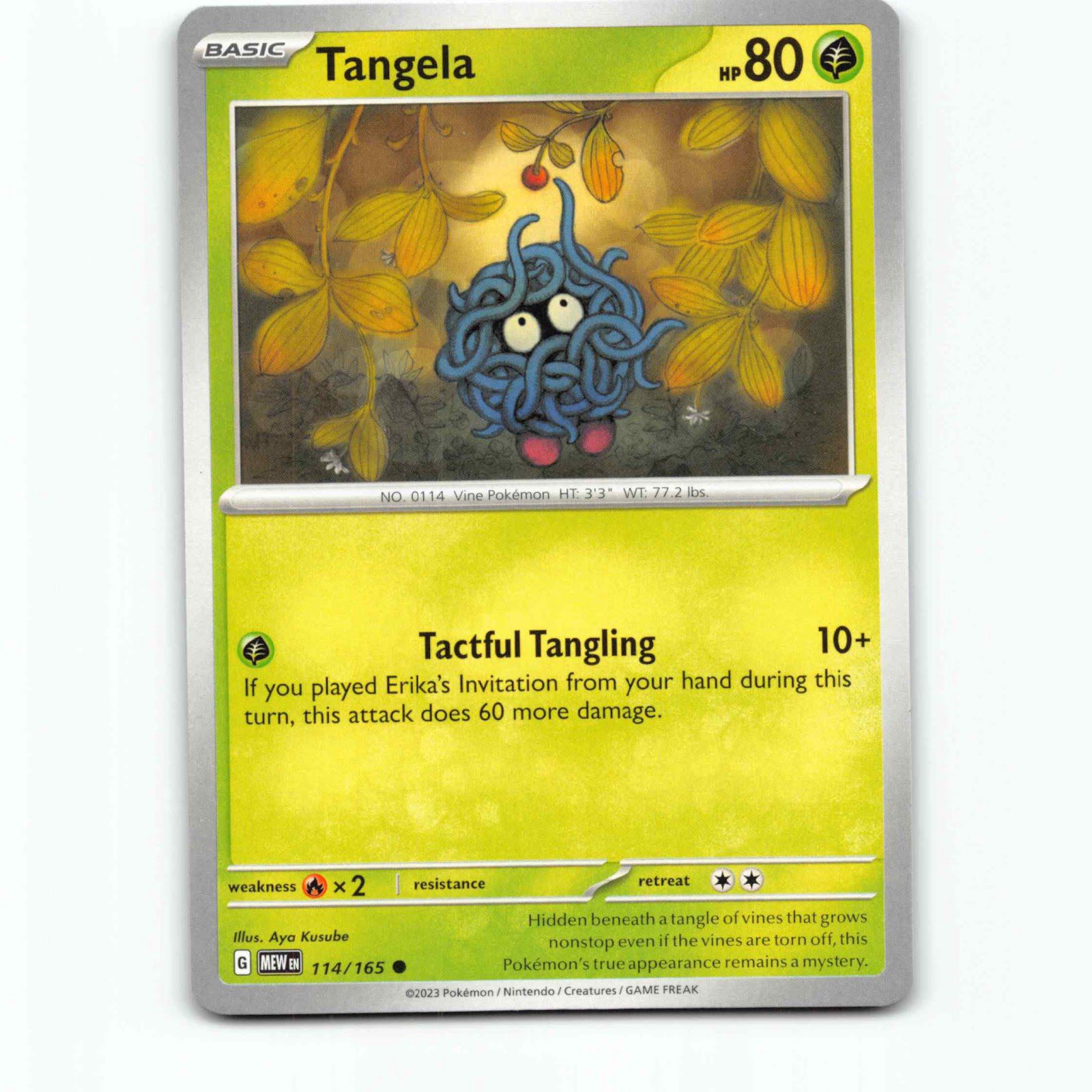 Tangela 114 Pokémon MEW EN 114/165 151 Pokemon Kort Scarlet & Violet