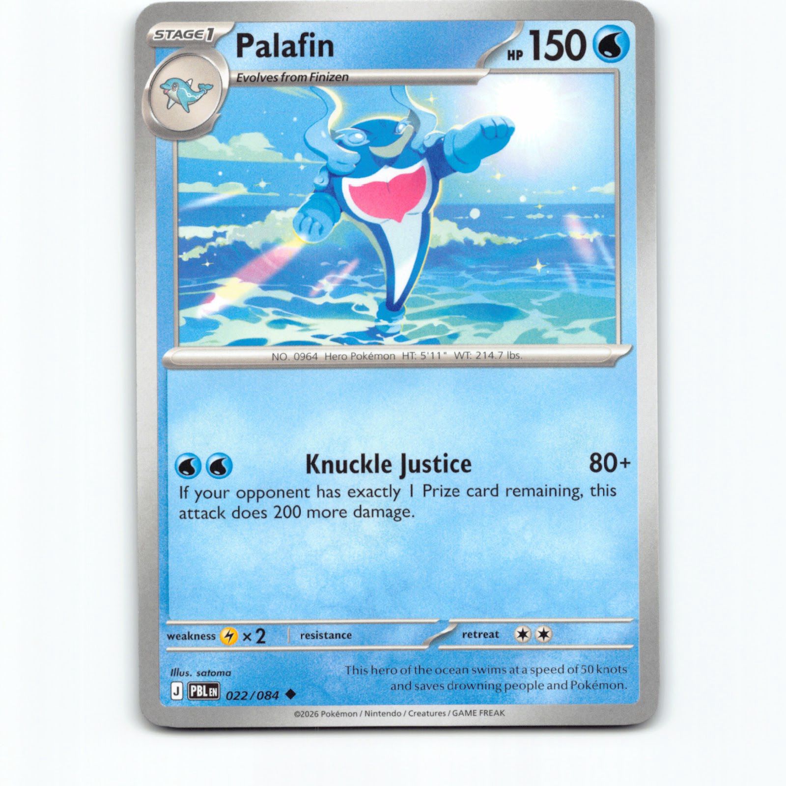 Pokémon Palafin PBL EN 022/084 Pokemon Kort Pitch Black Mega Evolution