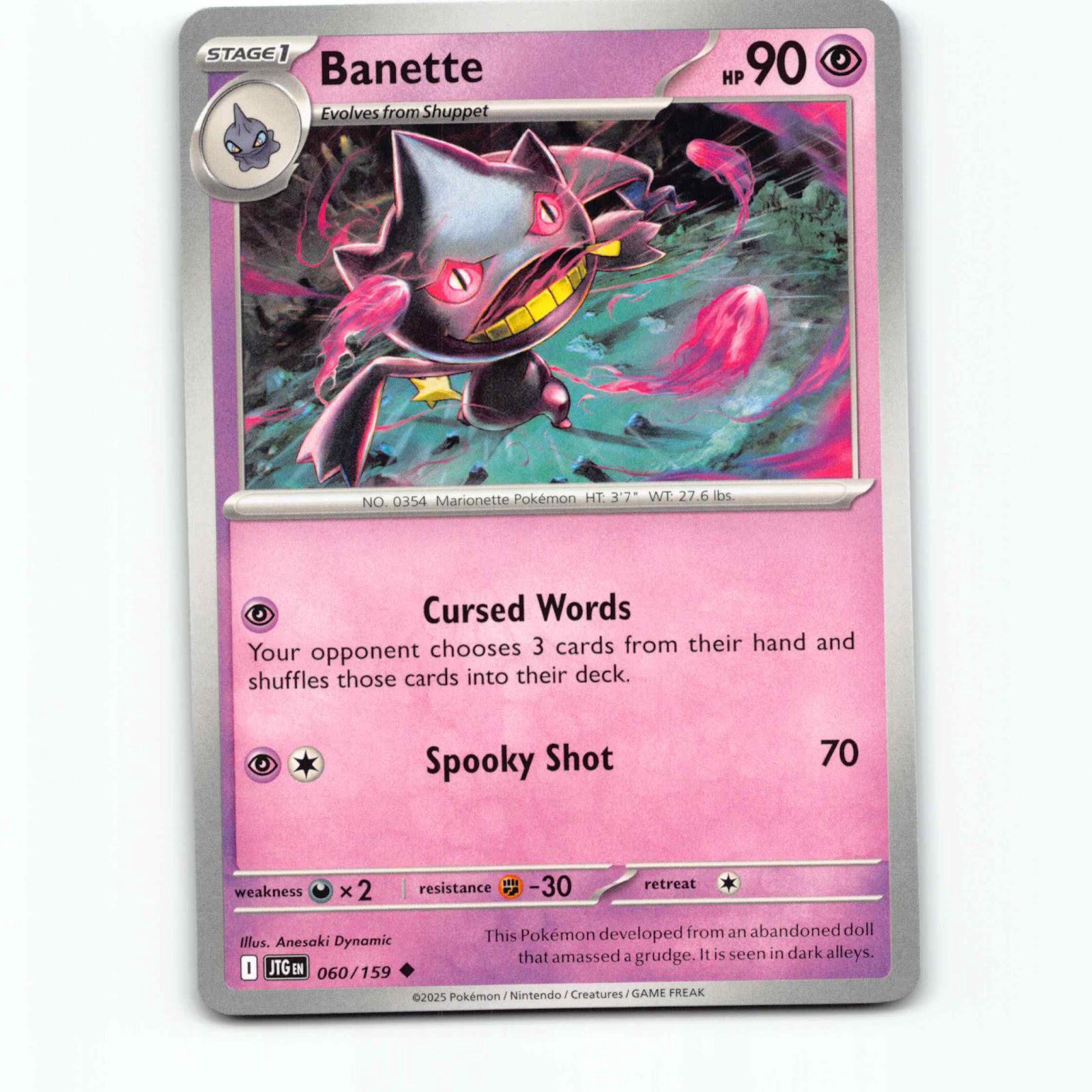 Banette 060/159 Pokémon JTG EN Journey Together Pokemon Kort Scarlet & Violet