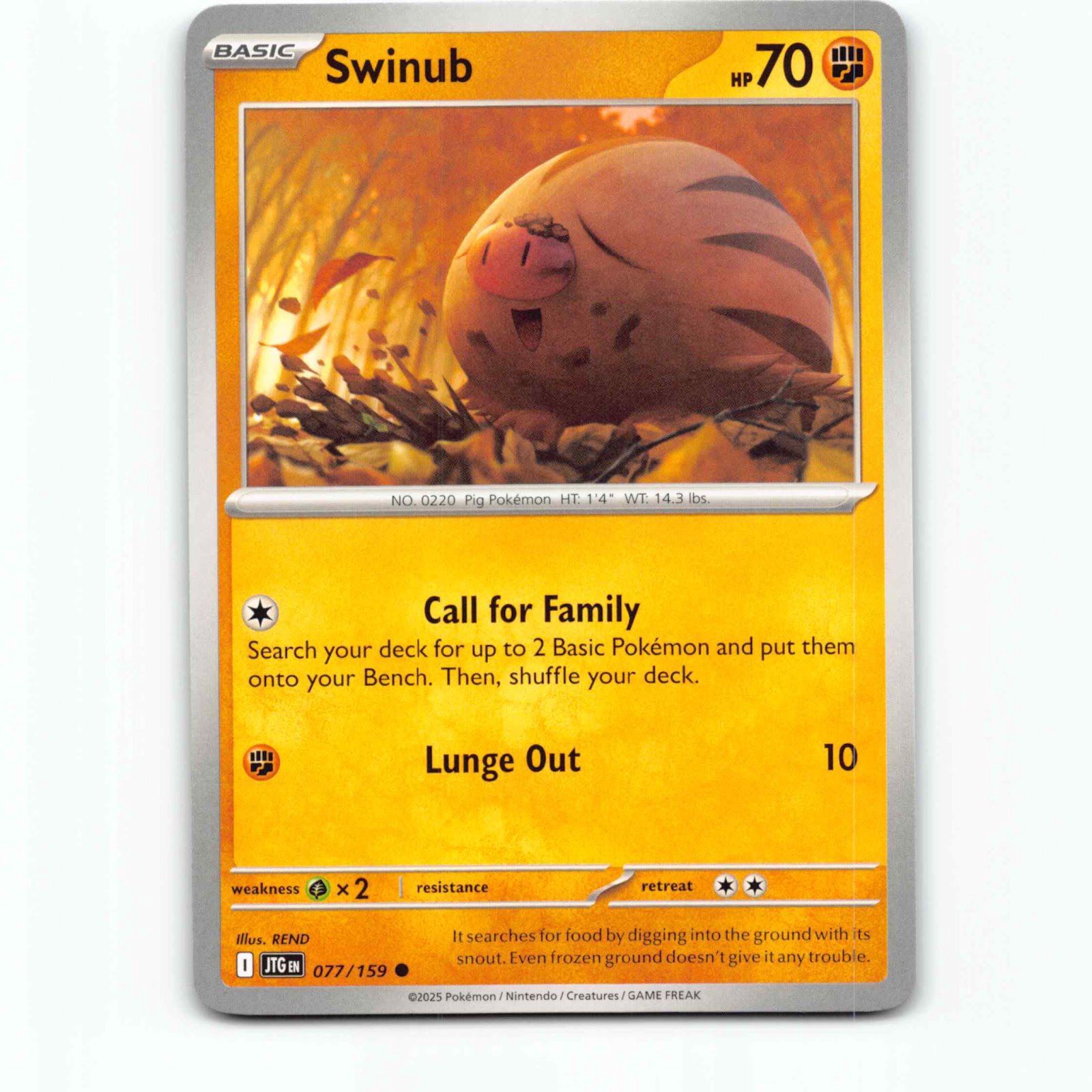 Swinub 077/159 Pokémon JTG EN Journey Together Pokemon Kort Scarlet & Violet