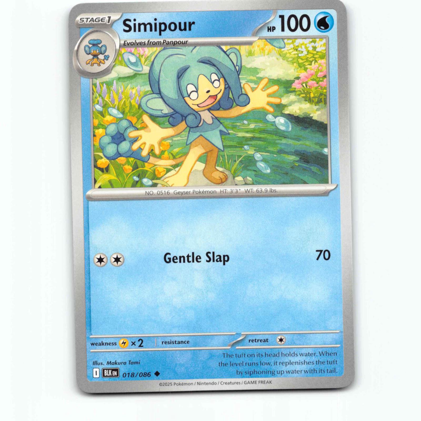 Simipour 018/086 Pokémon BLK EN Black Bolt Pokemon Kort Scarlet & Violet