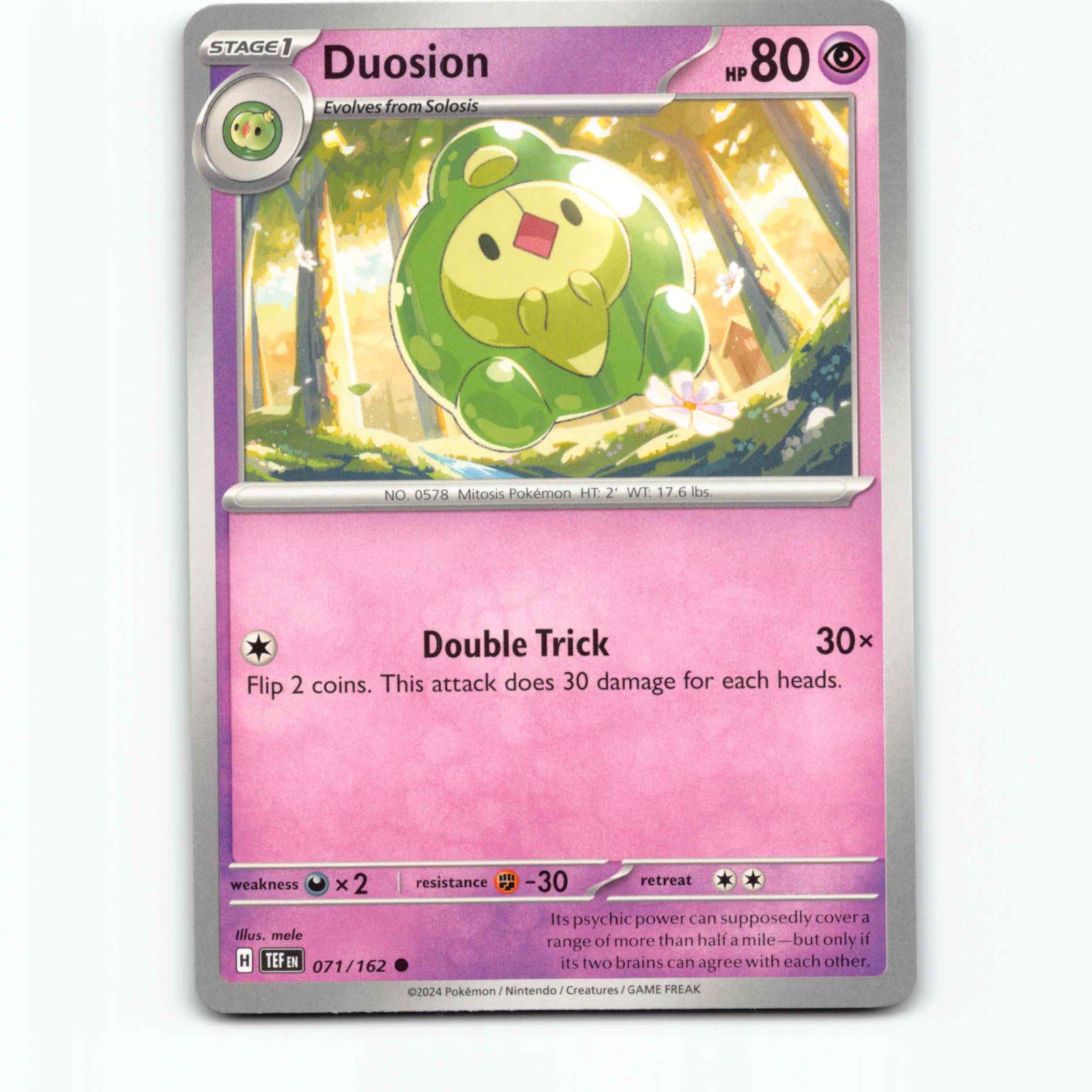 Duosion 071/162 Pokémon TEF EN Temporal Forces Pokemon Kort Scarlet & Violet