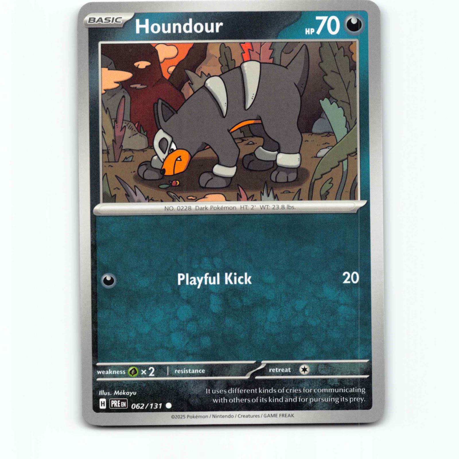 Houndour 062/131 Pokémon PRE EN Prismatic Evolutions Pokemon Kort Scarlet & Viol