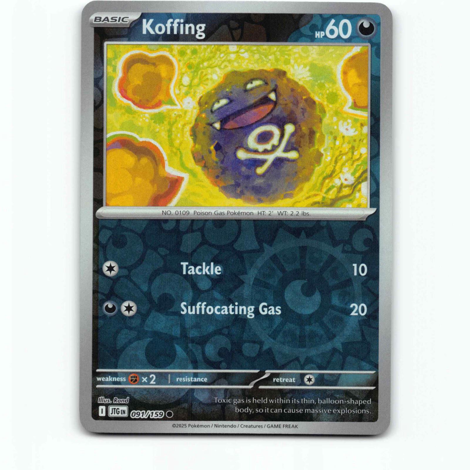 Koffing 091/159 Pokémon Reverse Holo JTG EN Journey Together Pokemon Kort Scarle